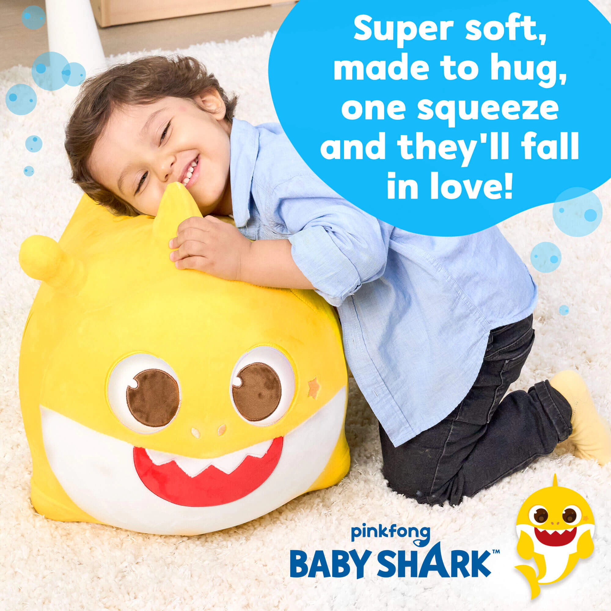 Pinkfong Kids Baby Shark Musical Bouncy Ride-On Toy - Soft Plush Hopper with Iconic Song