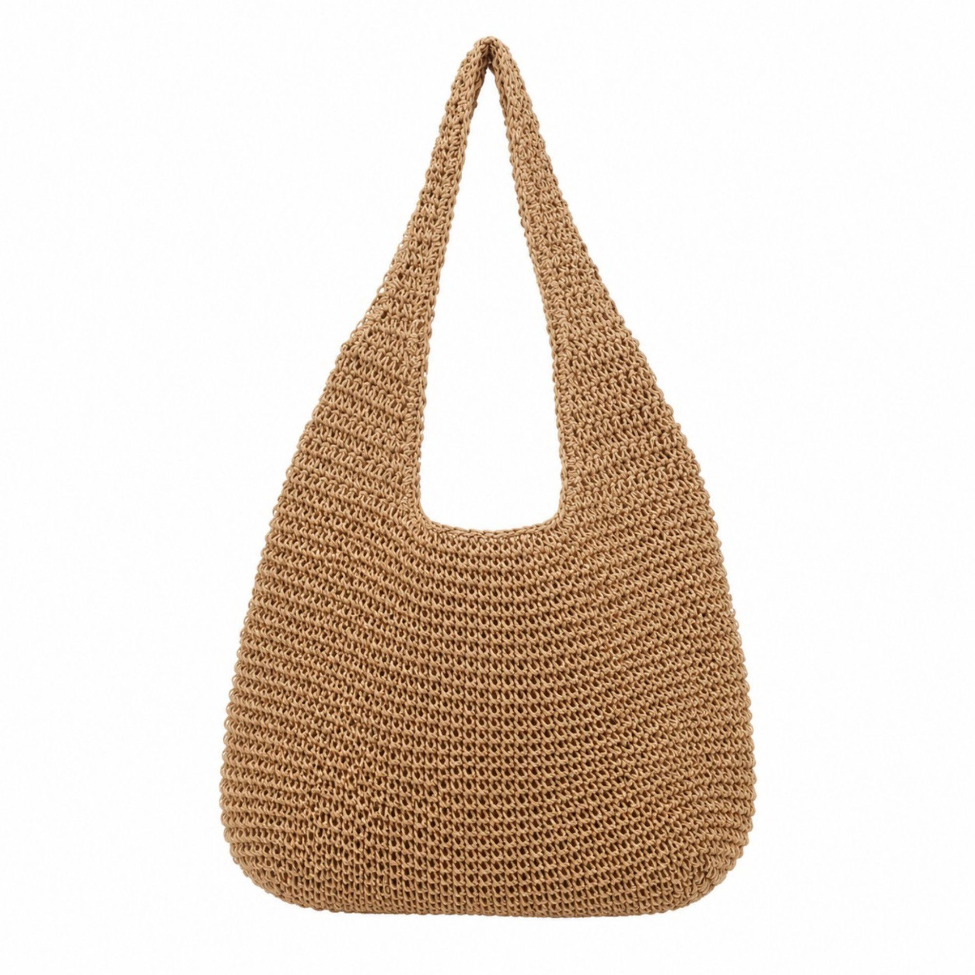 Alilang Women's Woven Straw Shoulder Bag - Lightweight Hand-Knit Summer Tote for Beach and Vacation