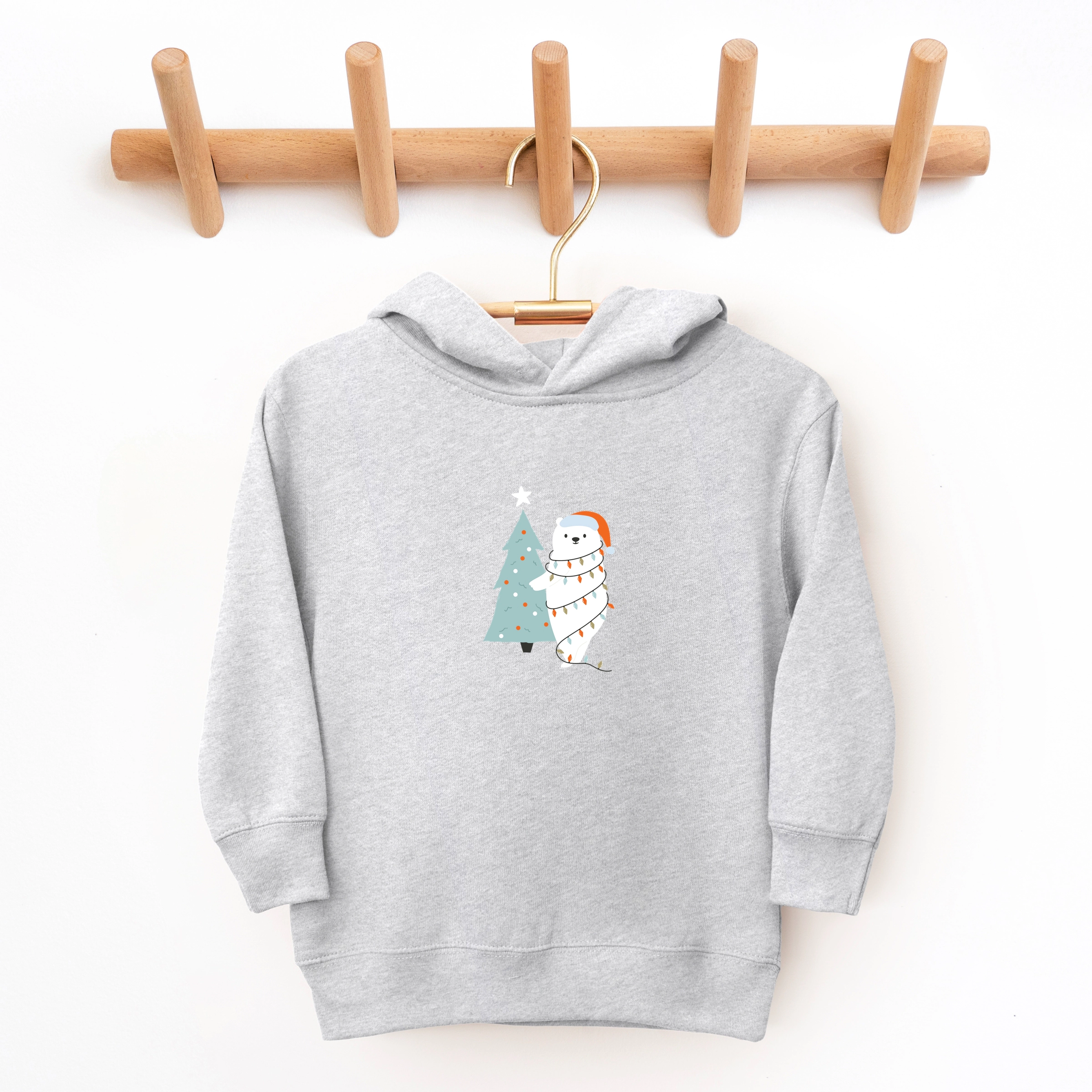 The Juniper Shop - Toddler Hoodie Polar Bear Christmas Tree