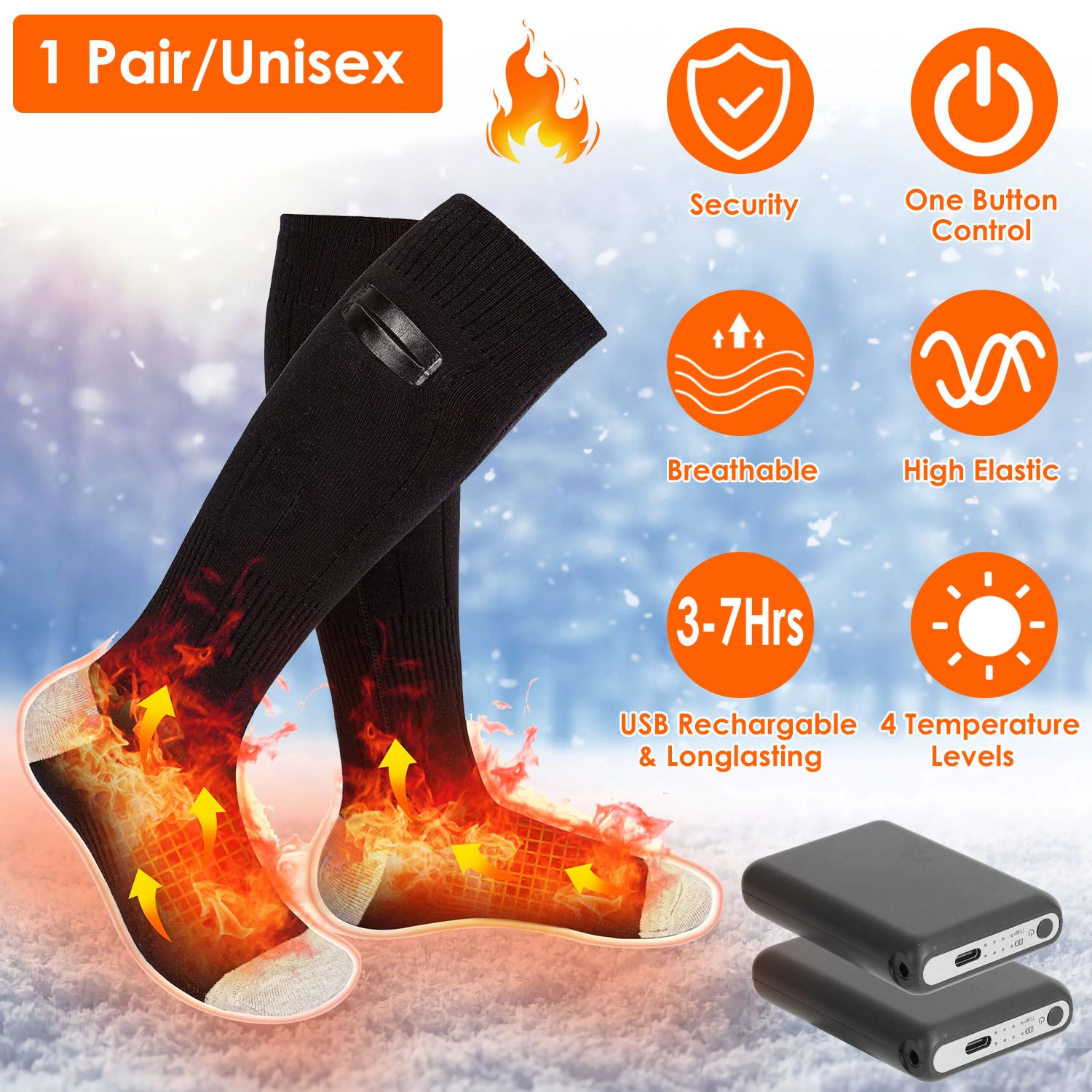 GBruno Rechargeable Battery Heated Socks