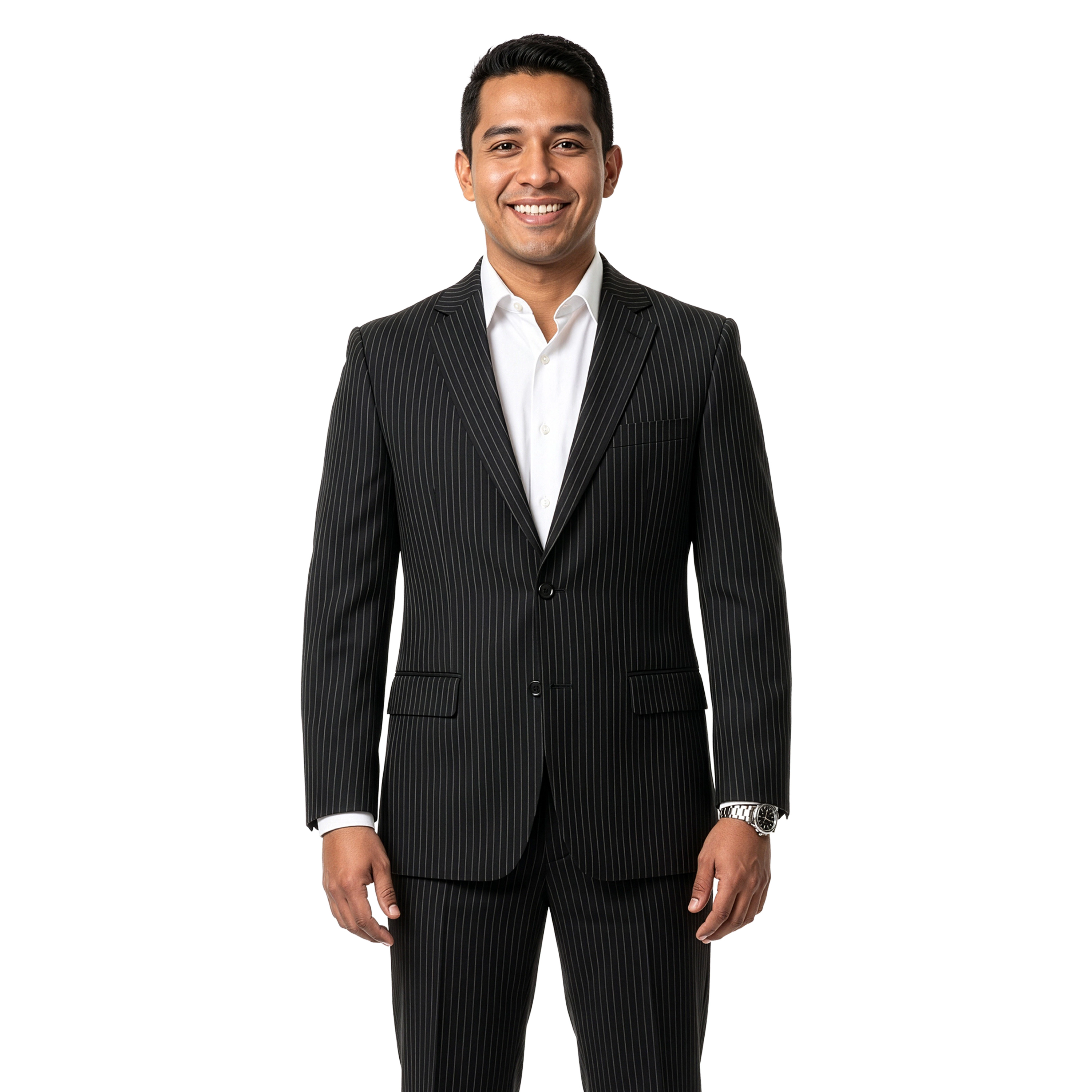 Demantie Mens Modern Fit Pinstripe 2 Piece Suit Set