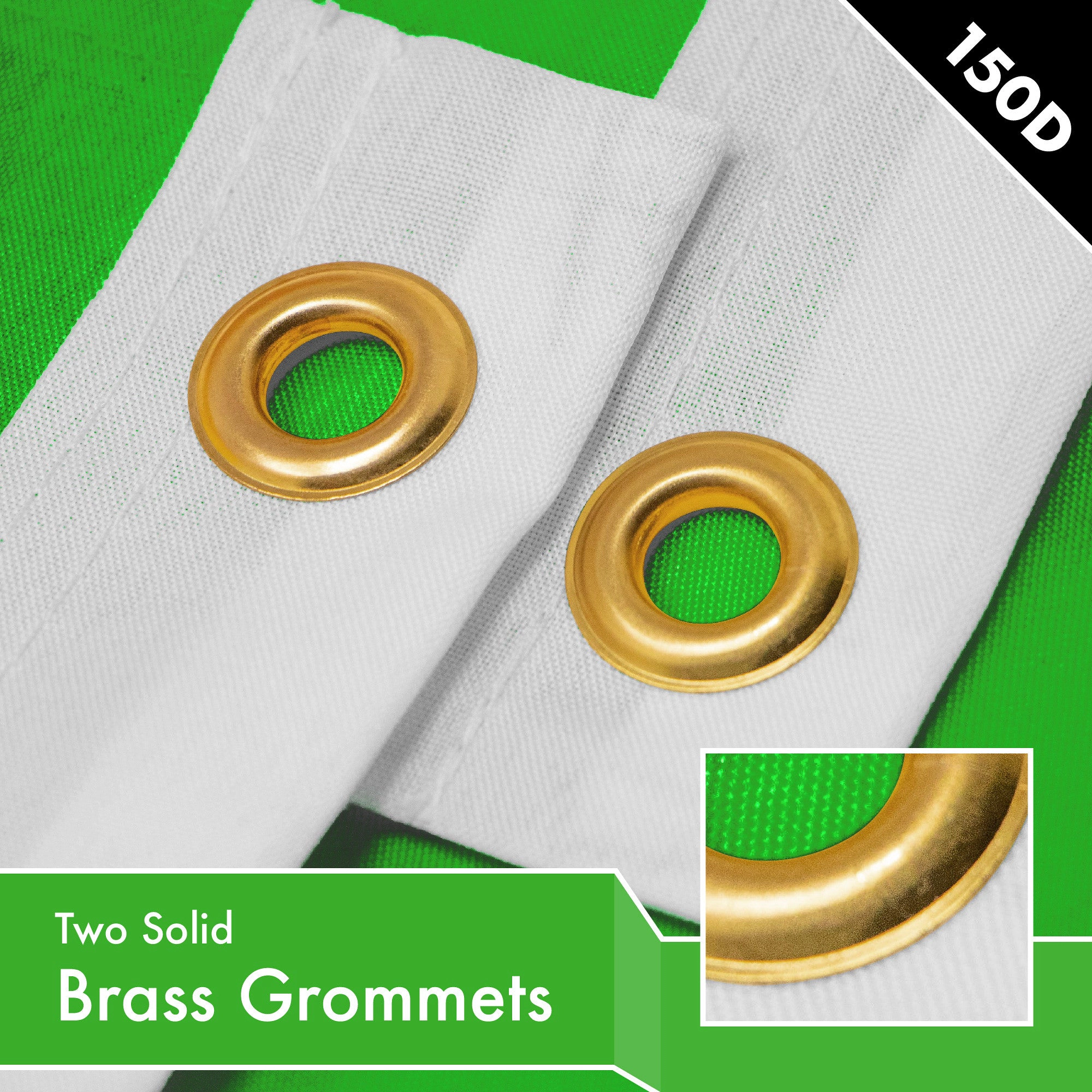 G128 Lime Green Solid Flag - 2.5 x 4 ft, 150D Heavyweight Polyester, Brass Grommets, Indoor/Outdoor