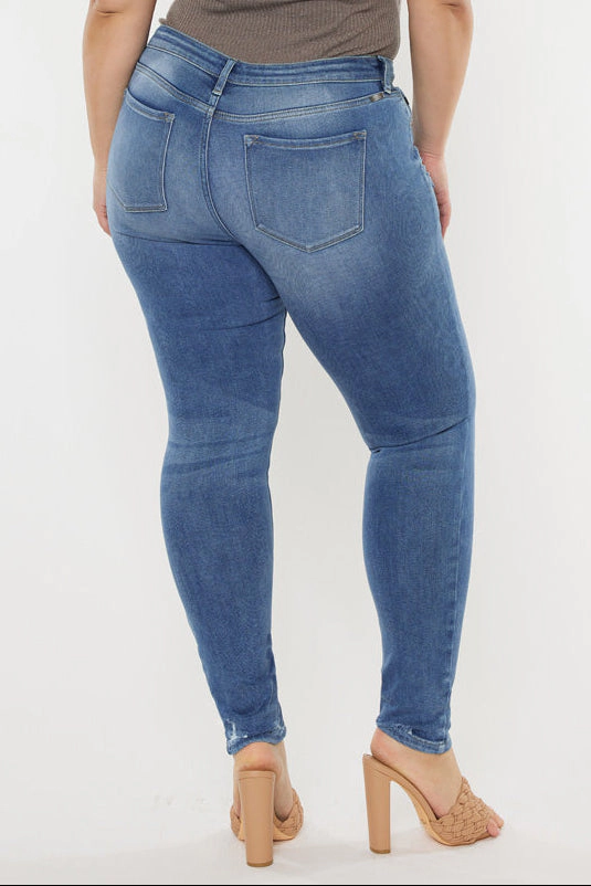 Kancan Women's Plus High Rise Super Skinny Jeans Storm
