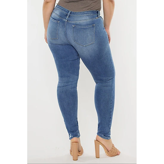 Kancan Women's Plus Size High Rise Super Skinny Jeans Storm