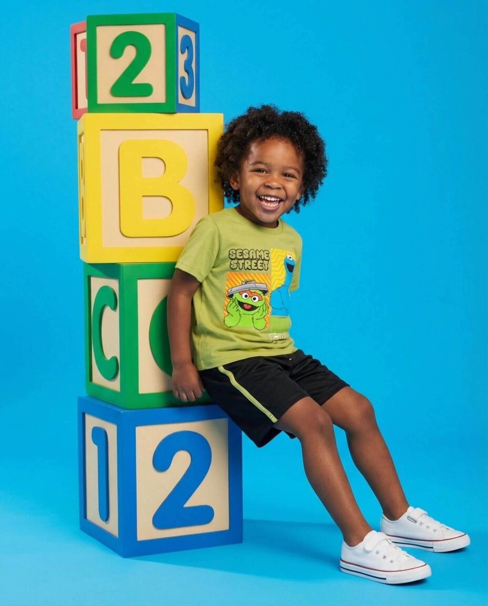 Sesame Street Boys' Athletic 2-Piece T-Shirt and Shorts Set