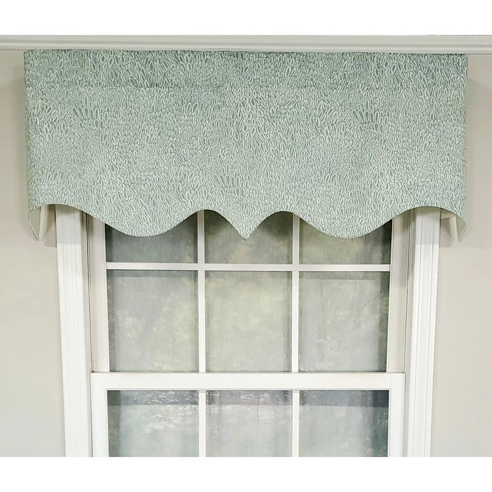 RLF Home Luxurious Modern Design Classic Miramar Regal Style Window Valance 50" x 17" Sea Glass