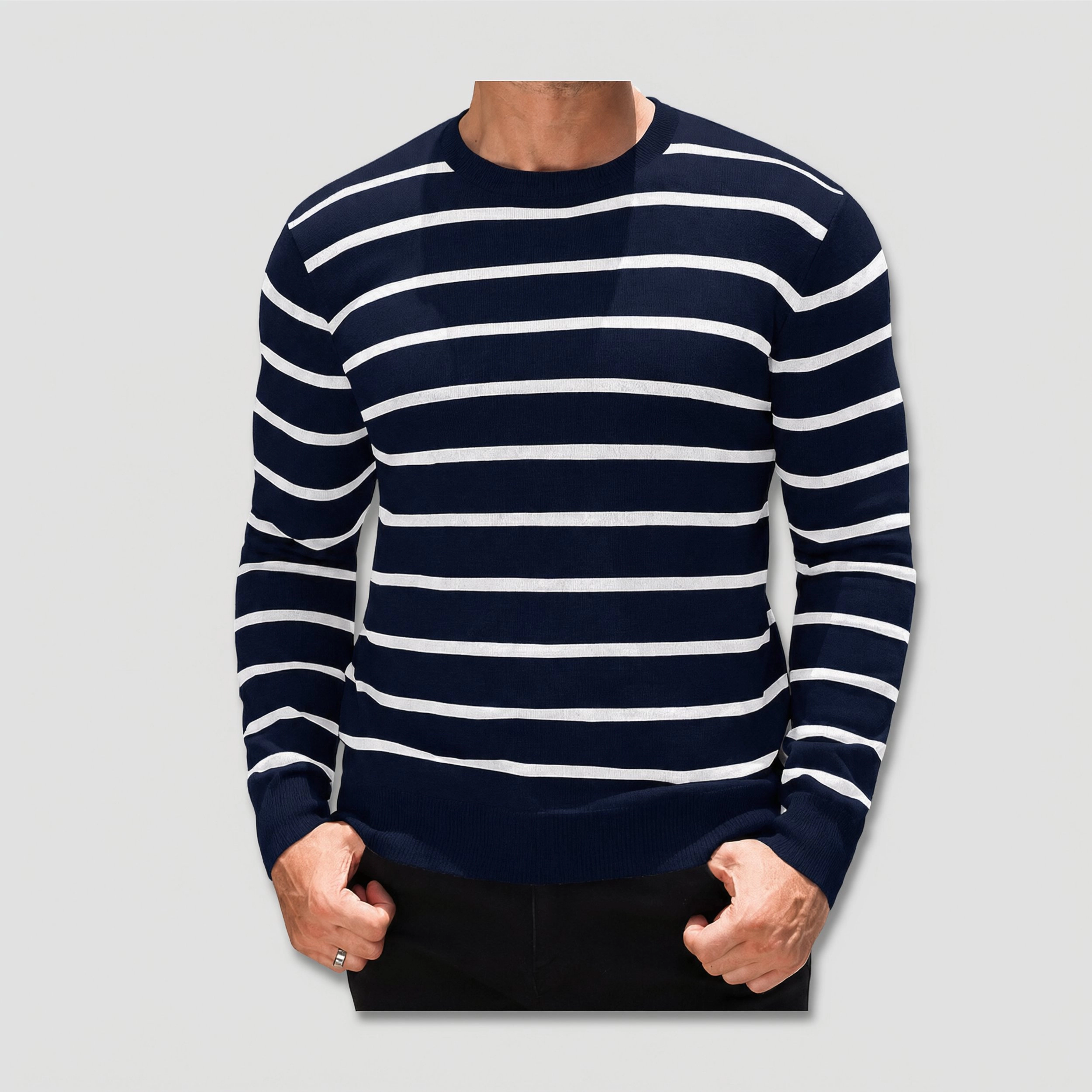 COOFANDY Men's Regular Fit Crew Neck Long Sleeve Pullover Sweater