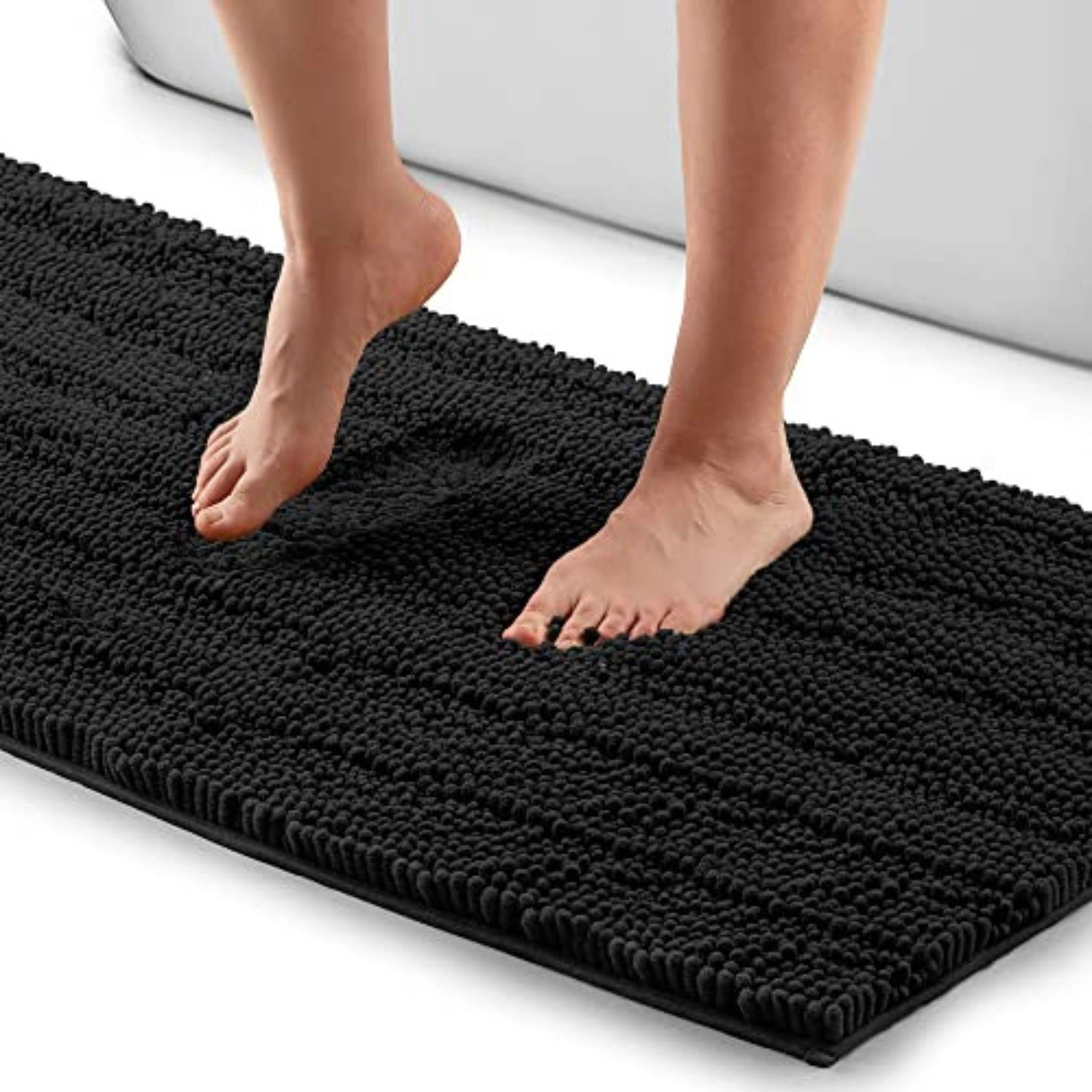 Zulay Kitchen Soft Shaggy Bathroom Rug - Ultra Absorbent Bath Mats for Non Slip Carpet 47 x17 Inches