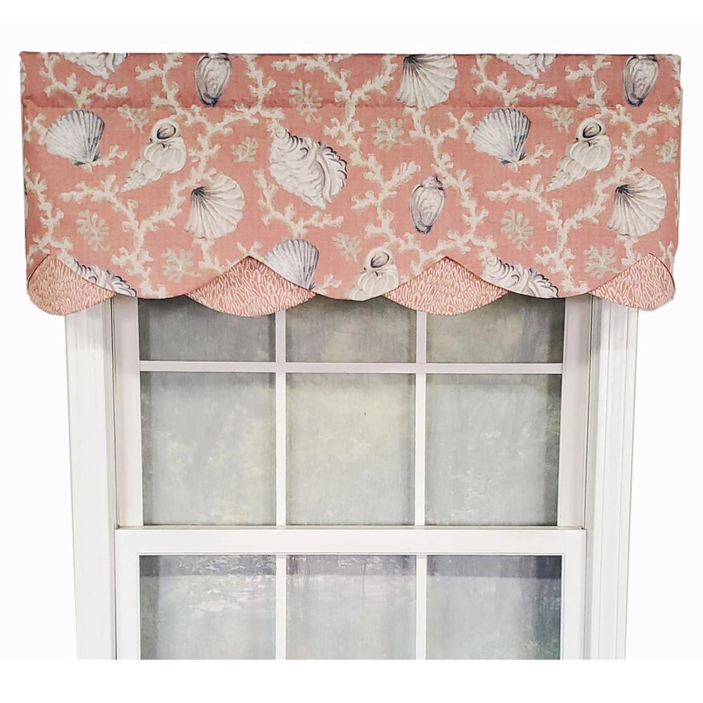 RLF Home Luxurious Modern Design Classic Windamar Petticoat Style Window Valance 50" x 15" Coral
