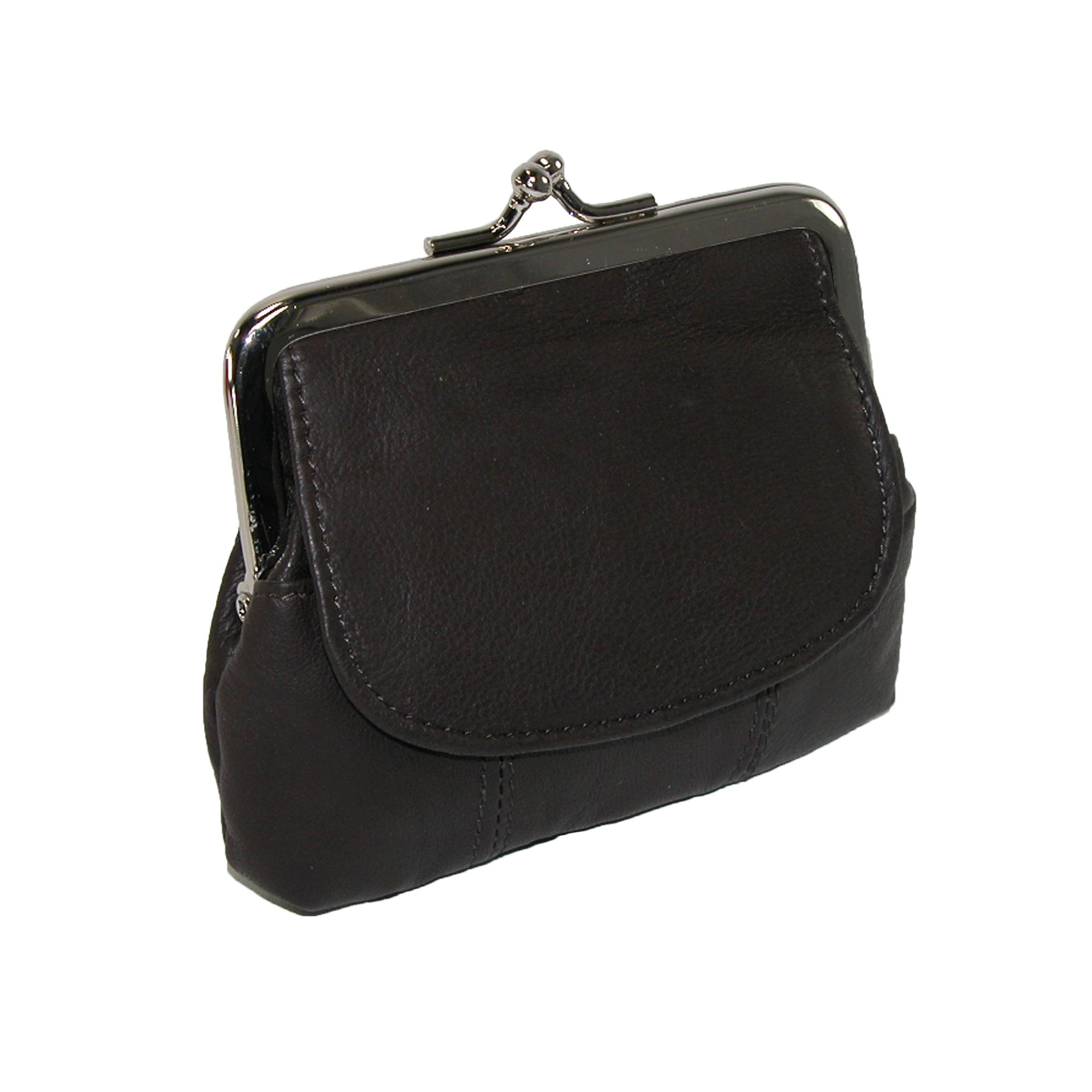 CTM Leather Double Compartment Coin Purse Wallet