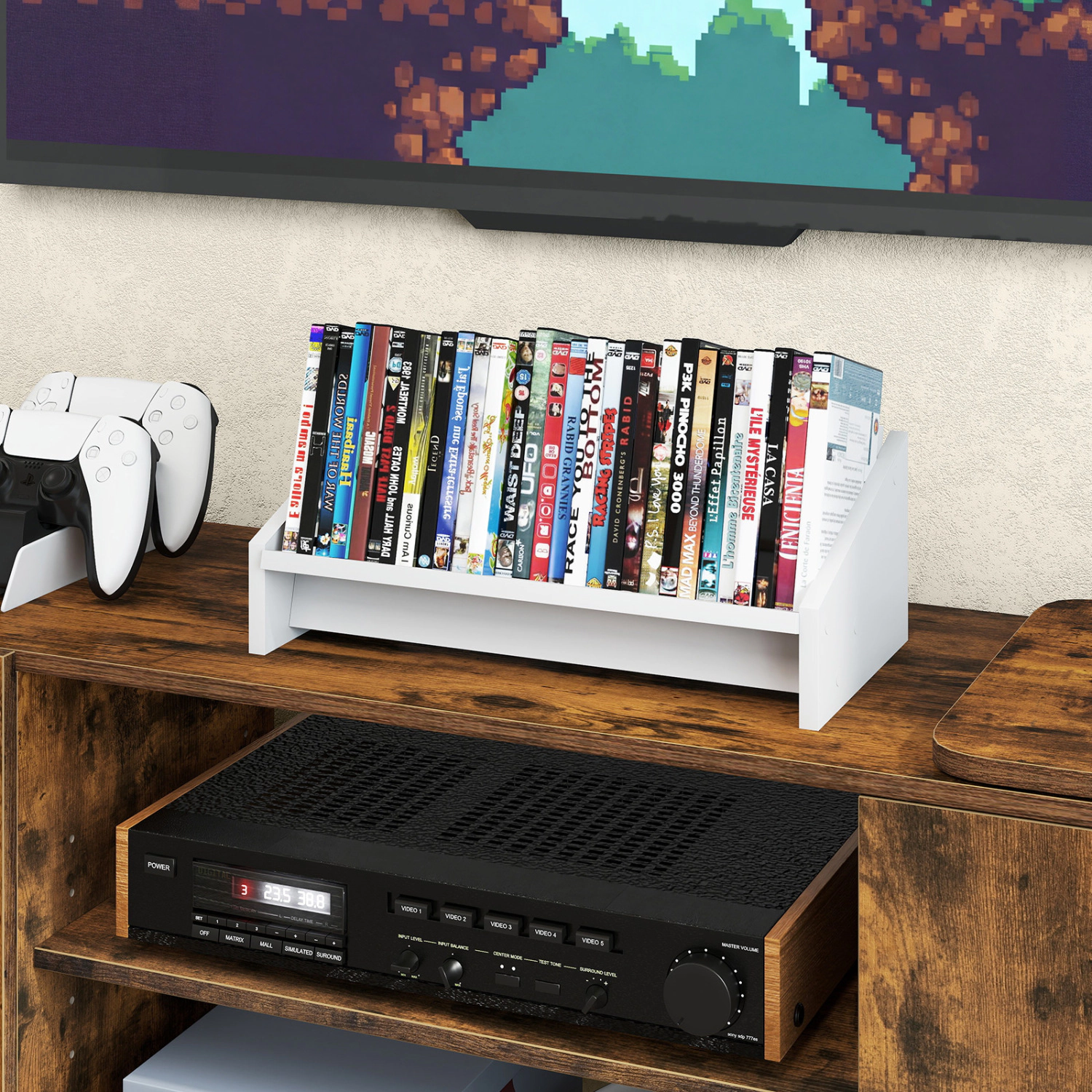 LJG Wooden Tilting Bookcase Small Desktop Bookshelf Organizer for Magazines