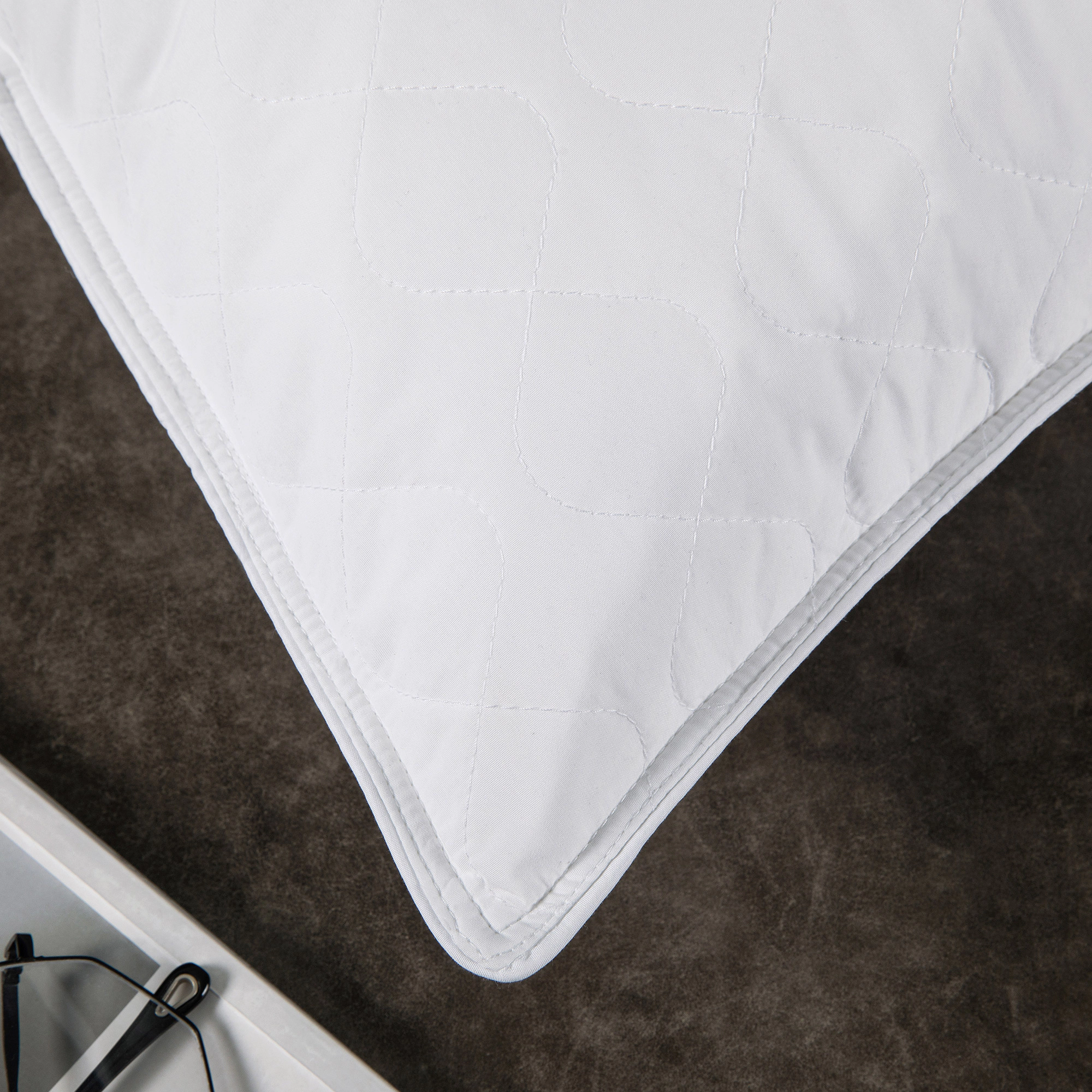 Unikome Quilted Goose Feather Pillow – Set of 2 for Soft and Supportive Comfort