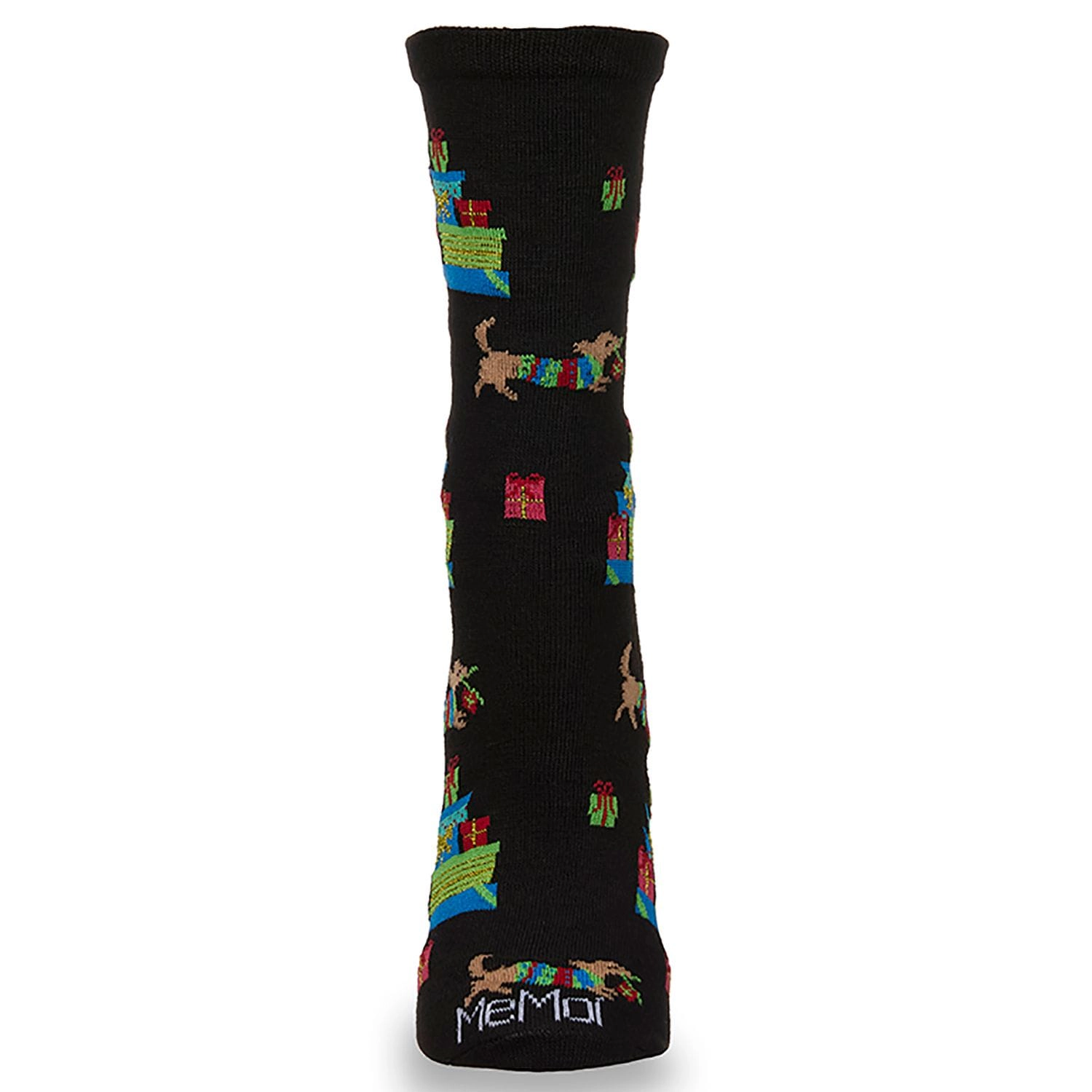 MeMoi Women's Pile Of Gifts Holiday Crew Socks