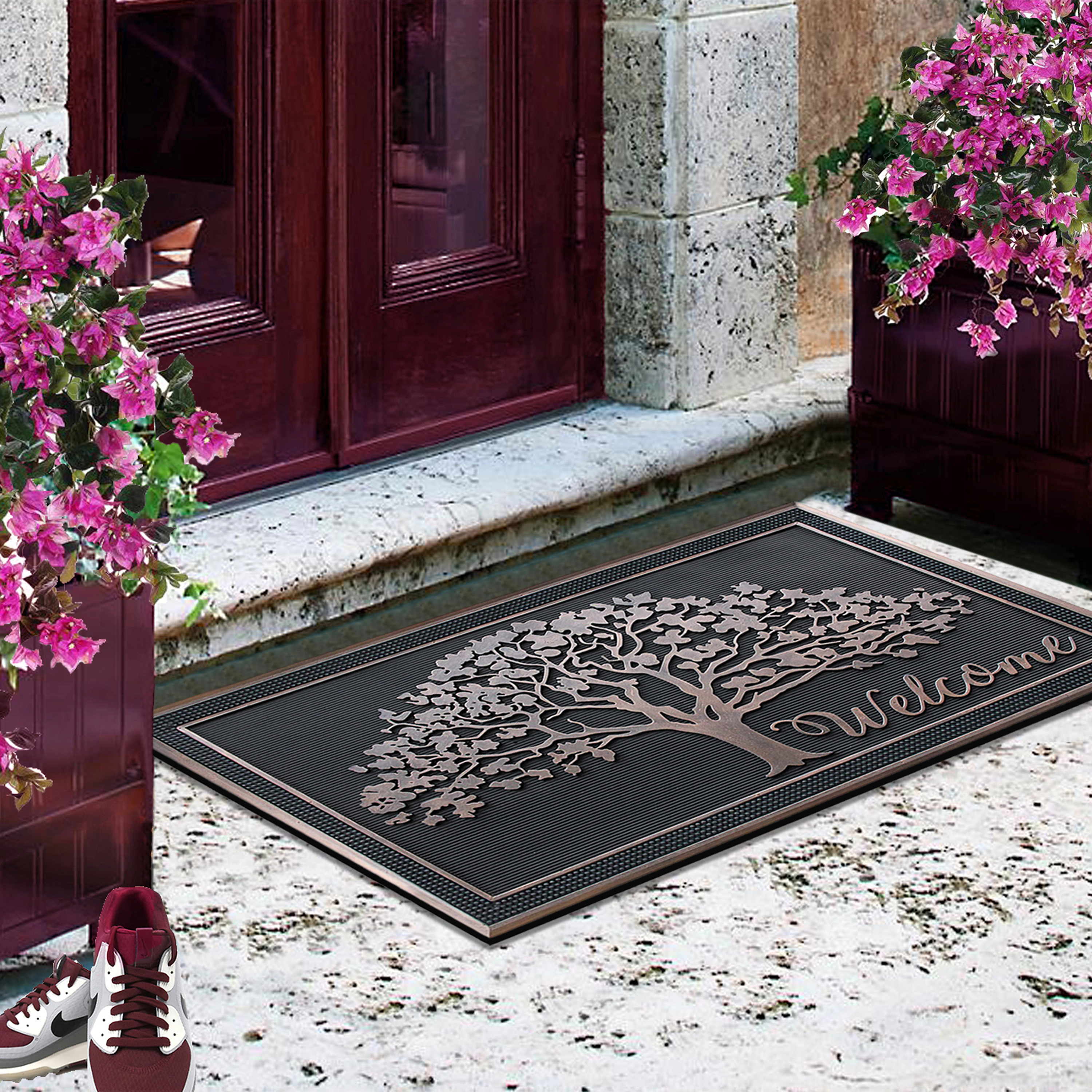 A1HC Rubber Door Mat 48x30 Inches Heavy Duty Non-Slip Low-Profile