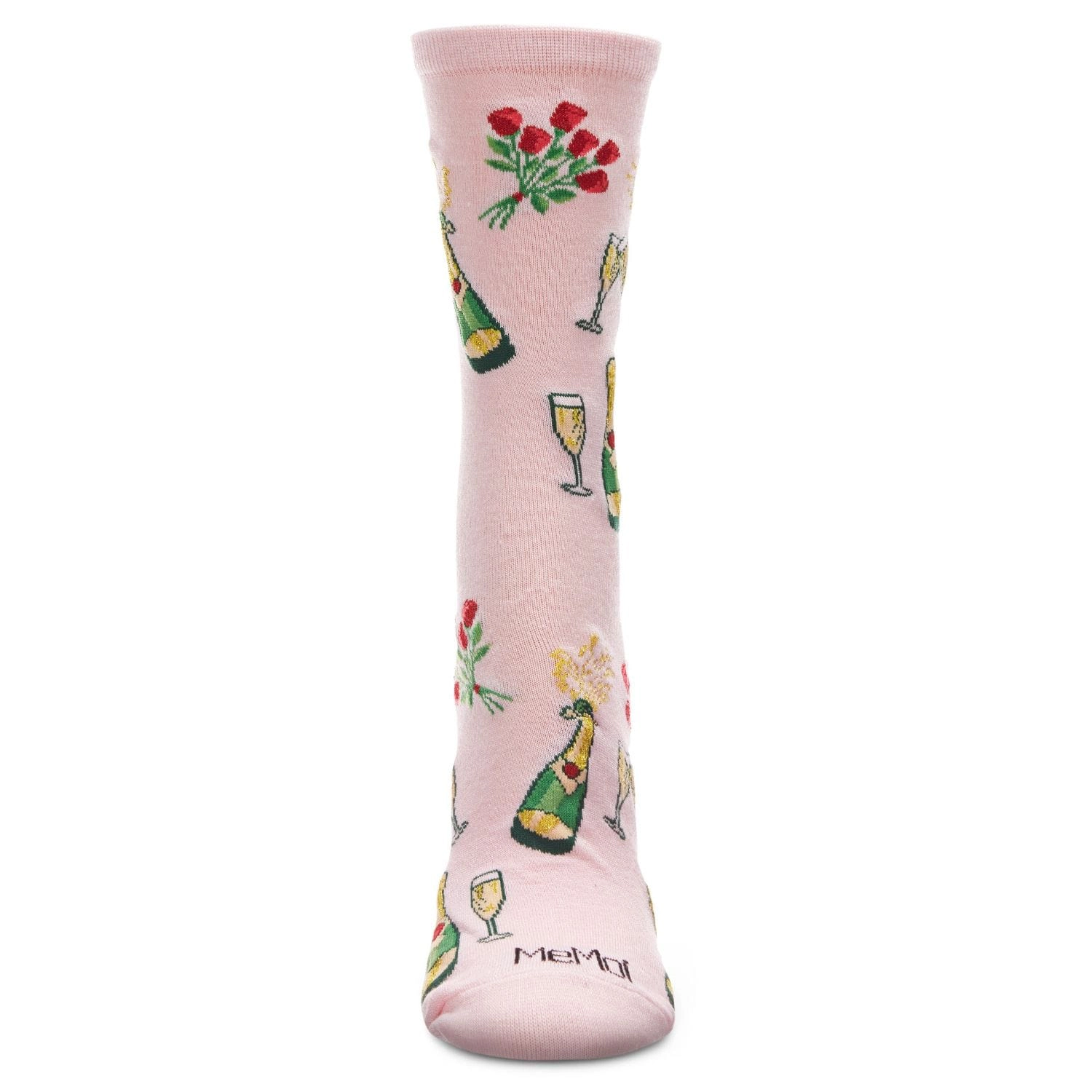 MeMoi Champagne Celebration Bamboo Blend Crew Socks
