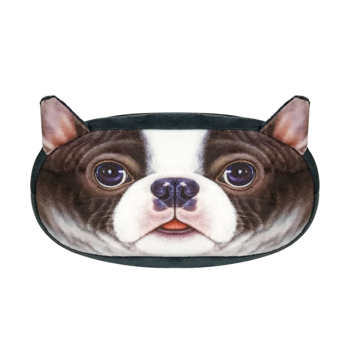 Wrapables 3D Animal Cats & Dogs Pencil Pouch, Bronze, Black & White