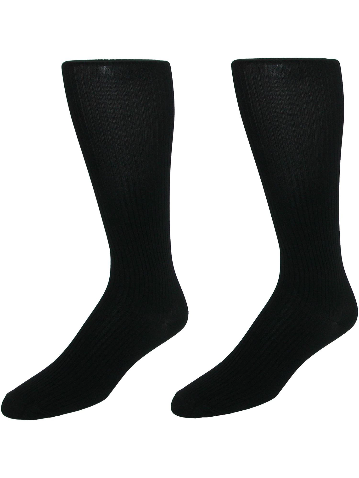 Jefferies Socks Men's Microfiber Over the Calf Dress Socks (2 Pair Pack)