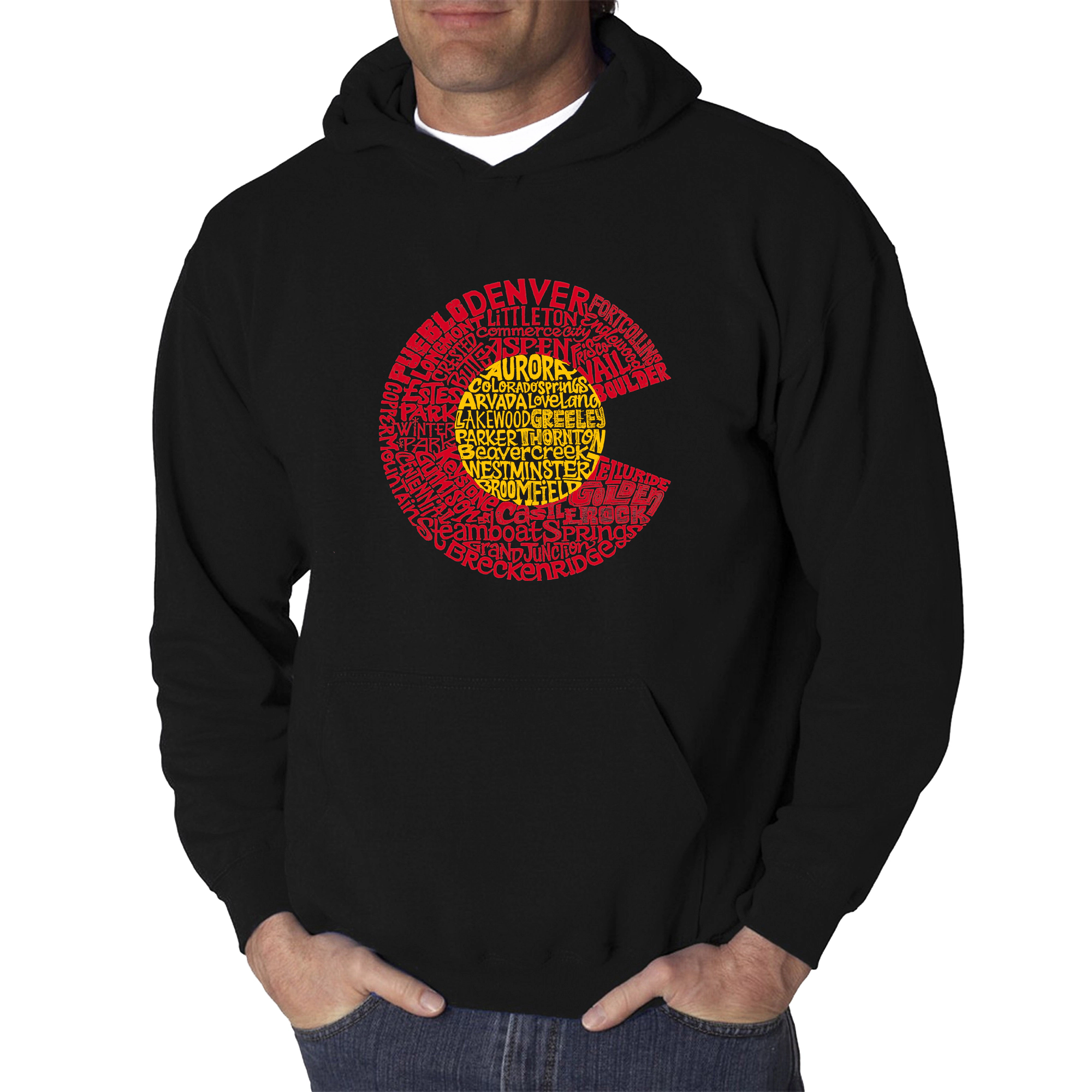LA Pop Art Colorado - Men's Word Hooded Sweatshirt