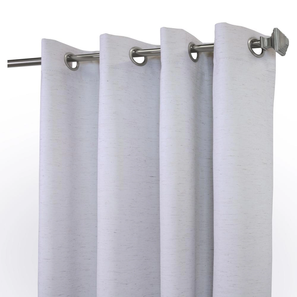 Thermaplus Ventura Blackout Grommet Curtain Panel Pair Frame Windows with Subtle Slub Textured Motif 78" x 84" White