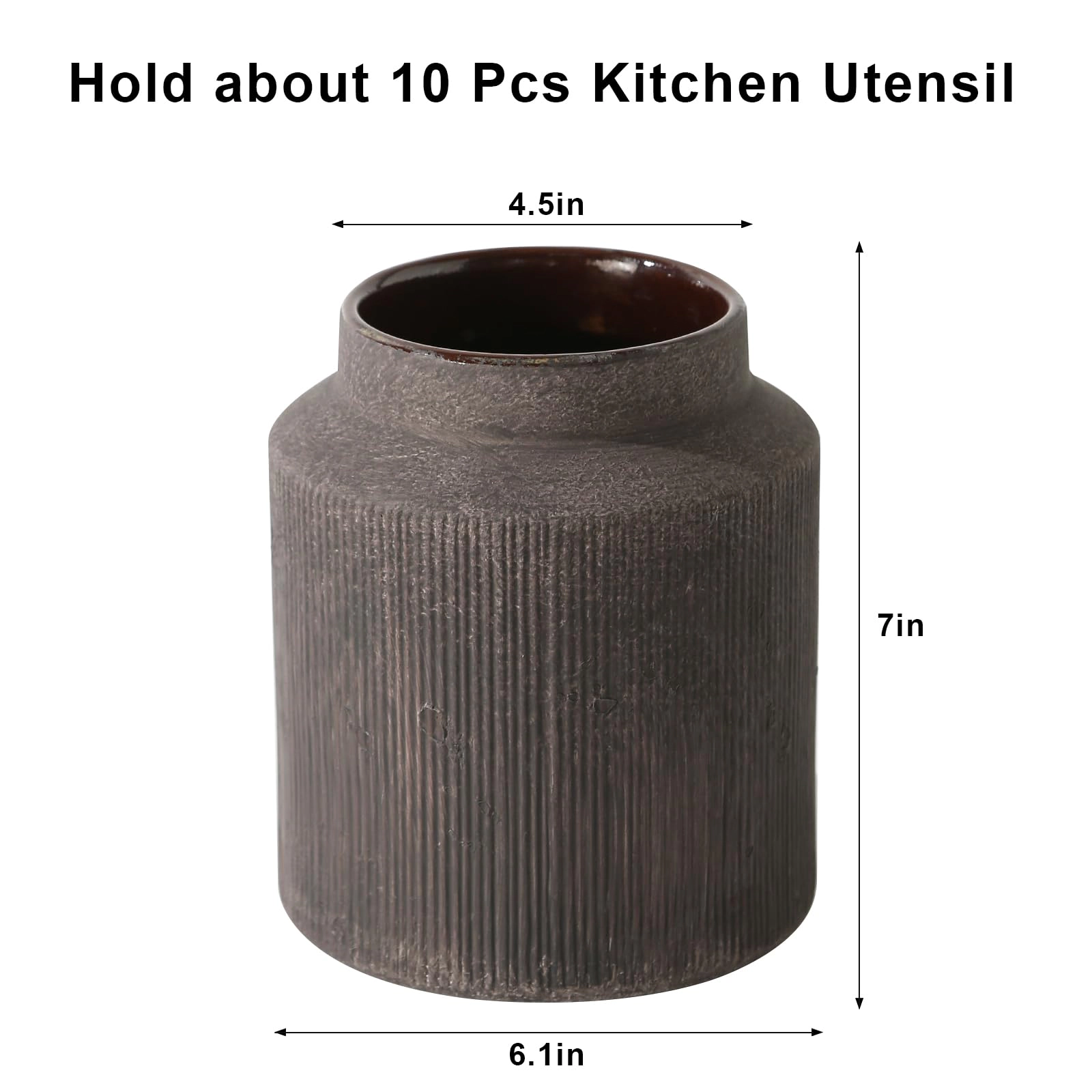 WZK Farmhouse Rustic Ceramic Kitchen Utensil Holder