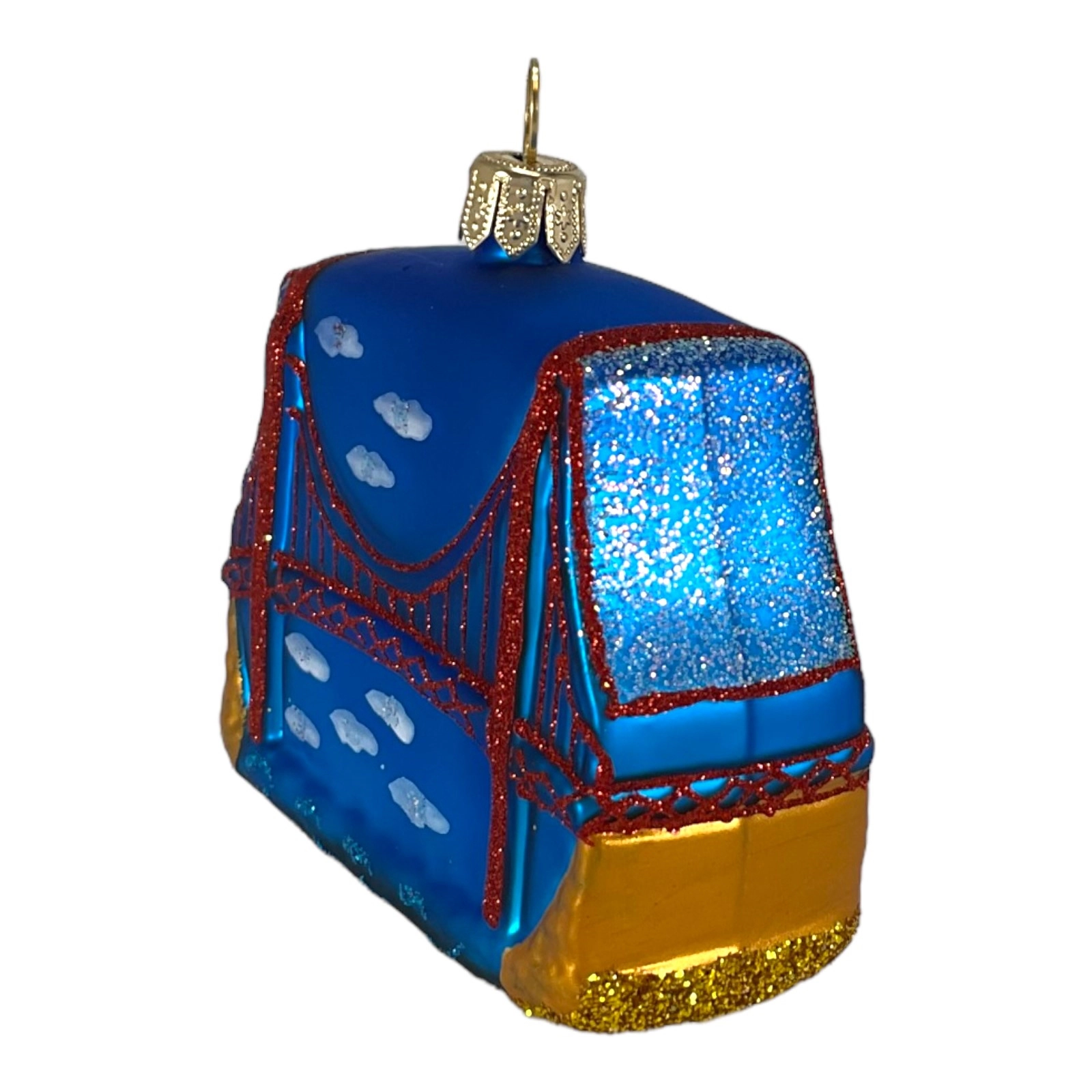 Pinnacle Peak Trading Company Golden Gate Bridge San Francisco Small Polish Glass Christmas Ornament