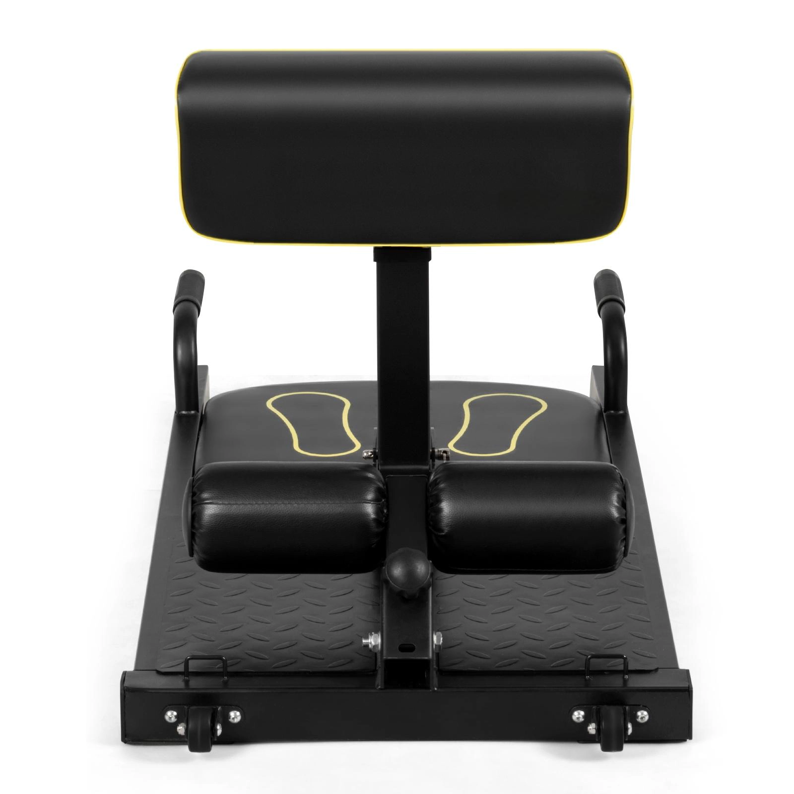 SUGIFT Black 8-in-1 Sissy Squat Machine with Padded Rollers and Tension Ropes 39-in W 20-in D 220-lb User Capacity