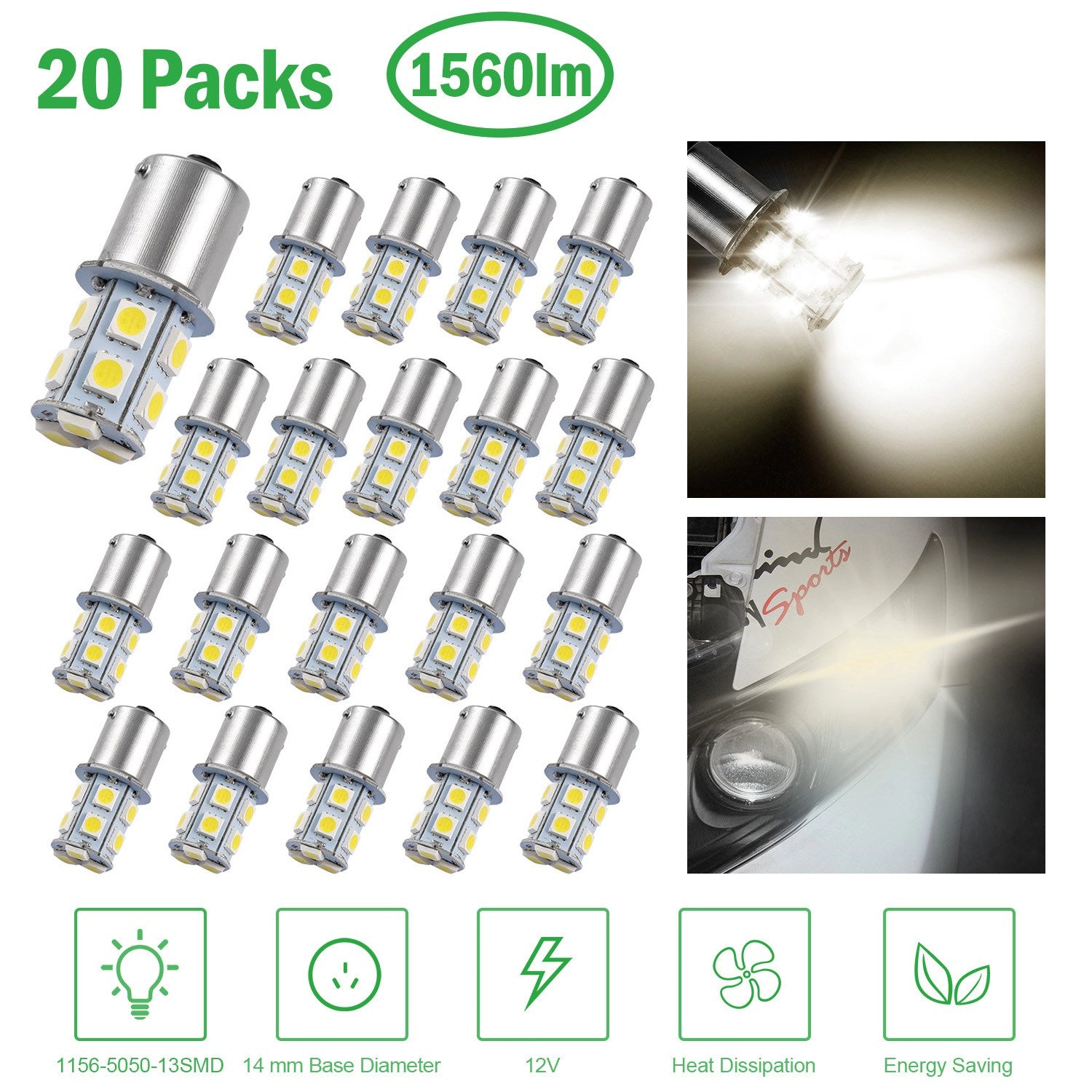 GBruno 20-Piece LED Trailer Light Bulb Set