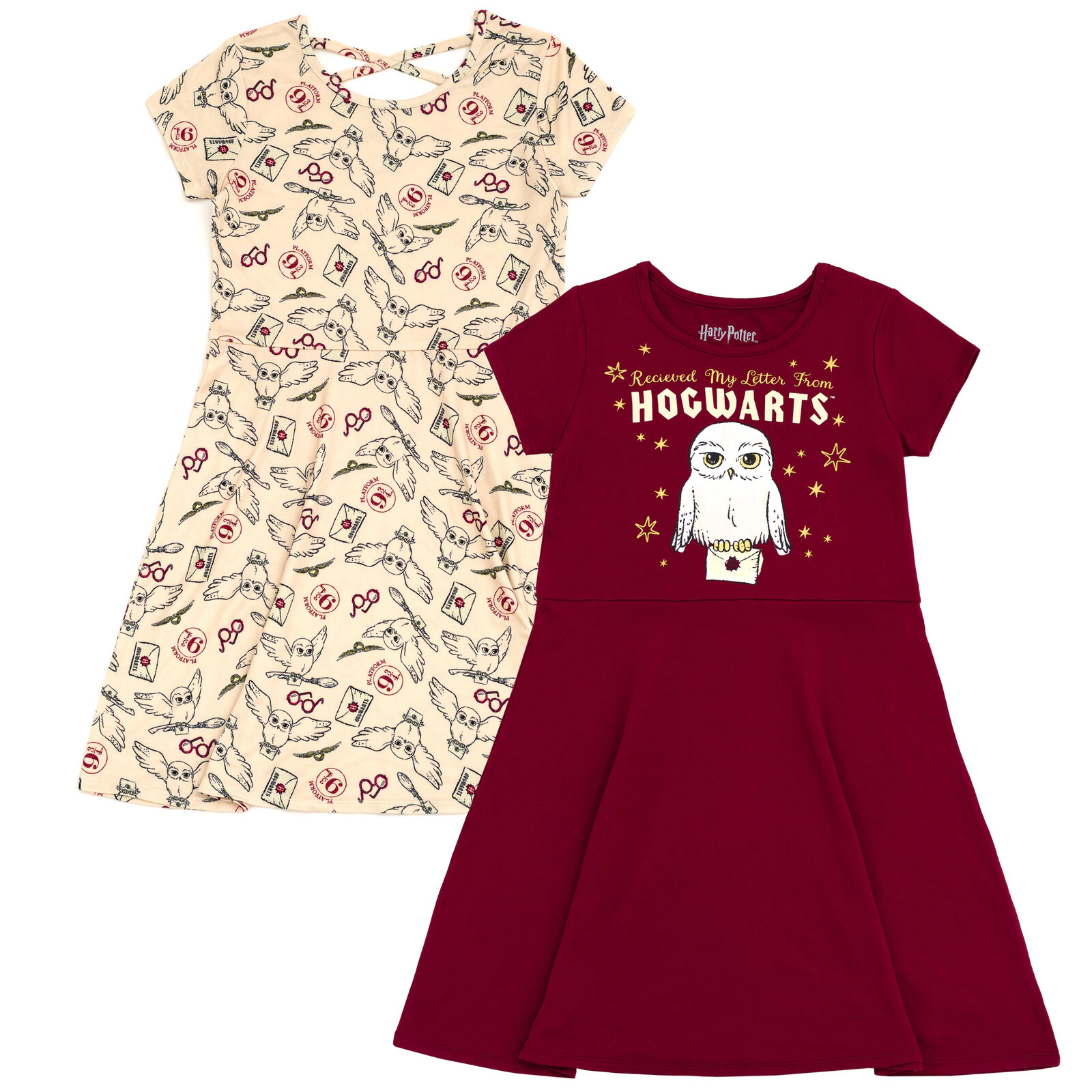 Harry Potter Hedwig Girls' 2-Pack Skater Dresses