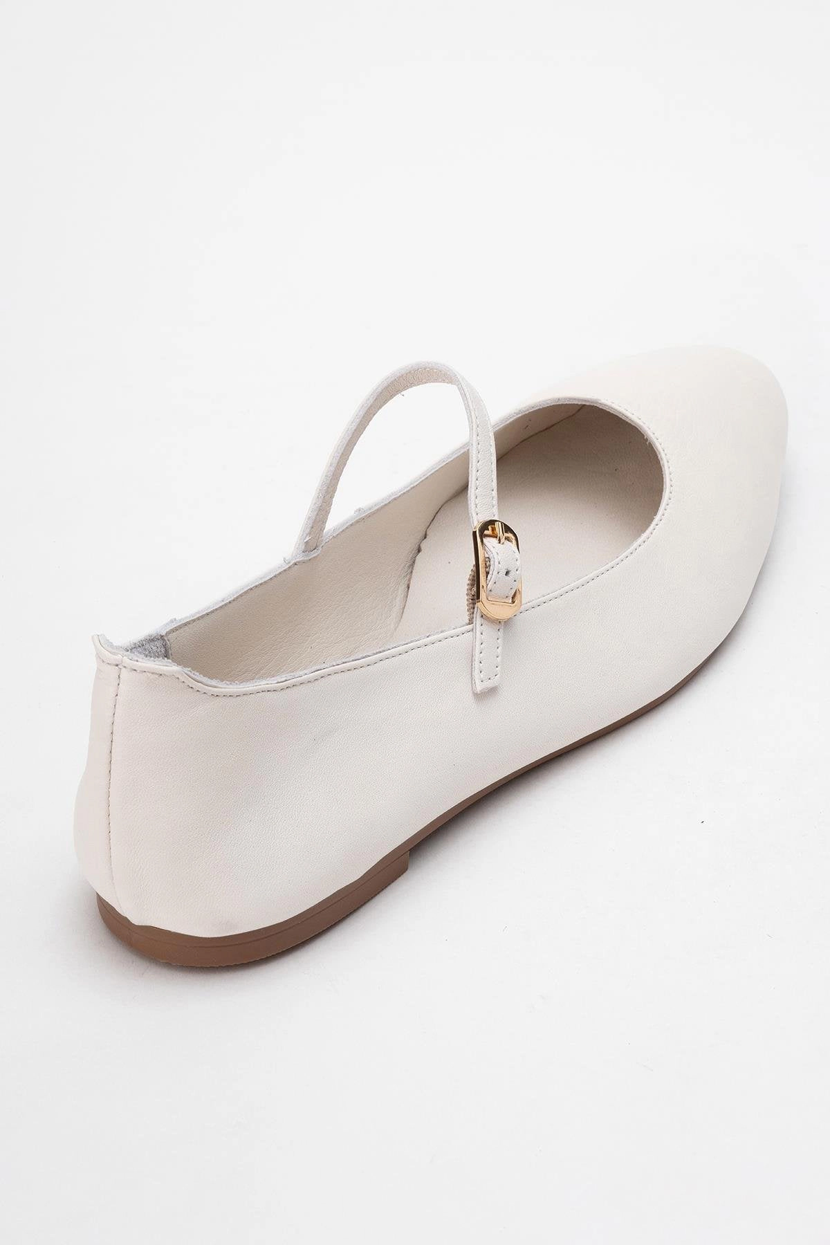 Forever & Always Womens Lara Leather Mary Jane Flats