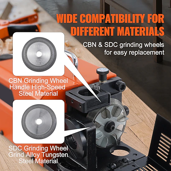 HONGGE 3 to 13 mm Drill Bit Sharpener with CBN and SDC Grinding Wheels ...