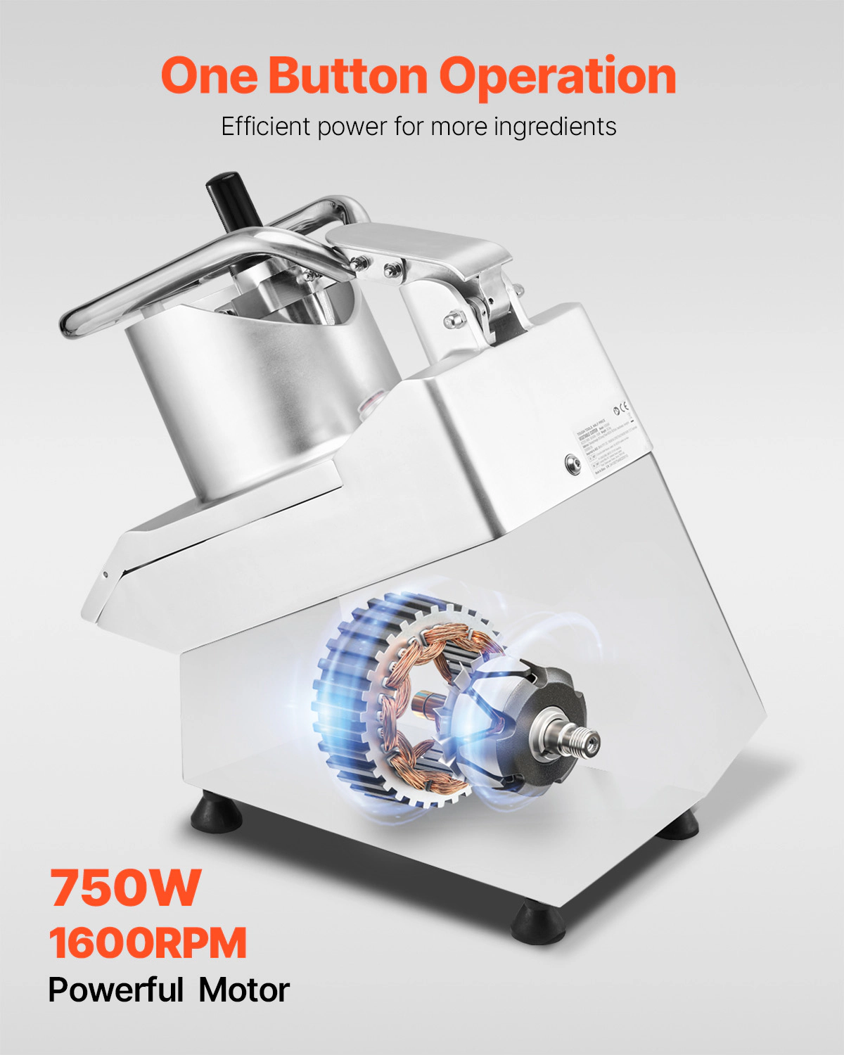 HONGGE Food Processor & Vegetable Chopper Food-Grade Stainless Steel Food Processor Chopper with for Vegetables Fruit