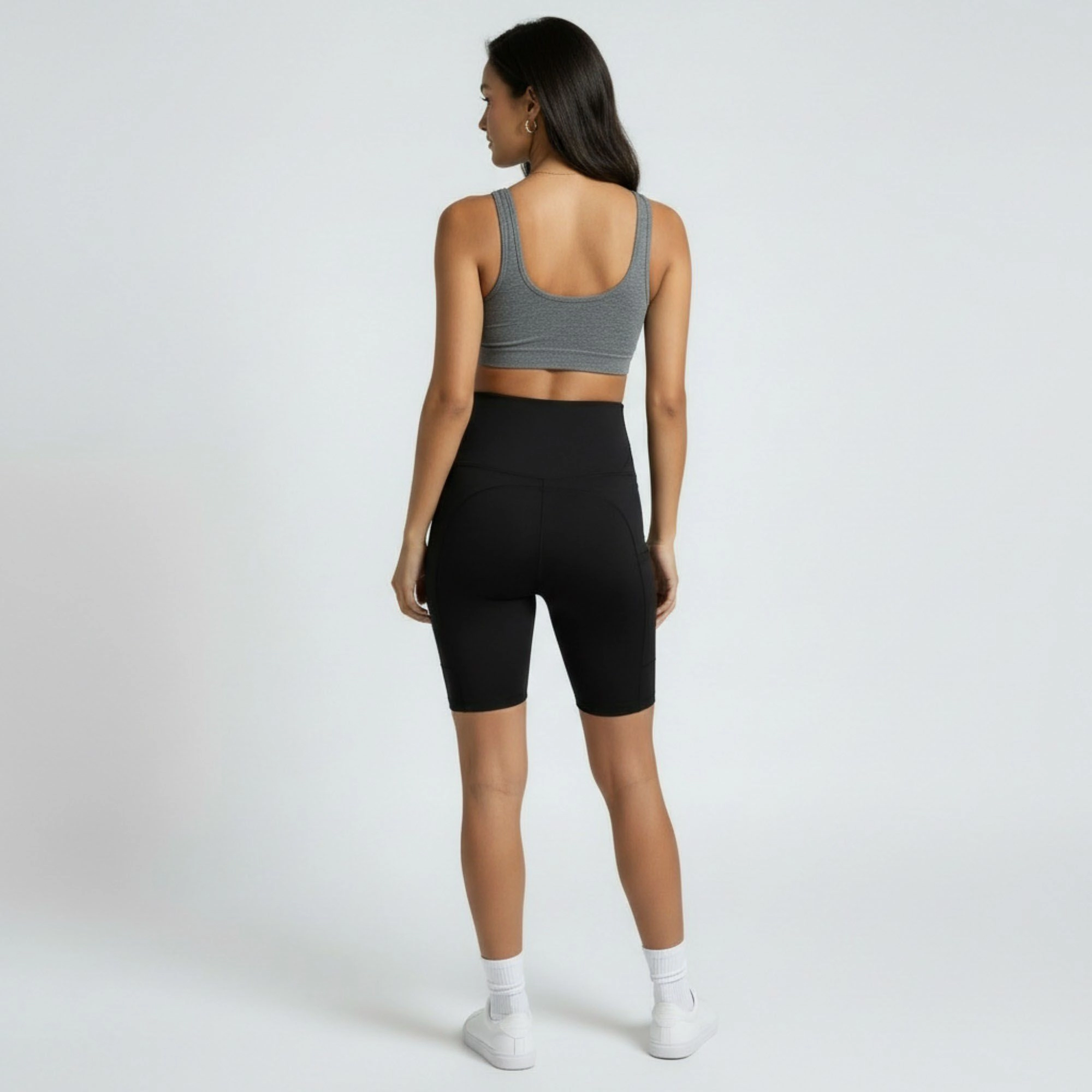 Anna-Kaci Women's High Waist Maternity Bike Shorts with Over Belly Panel Stretch Activewear Workout