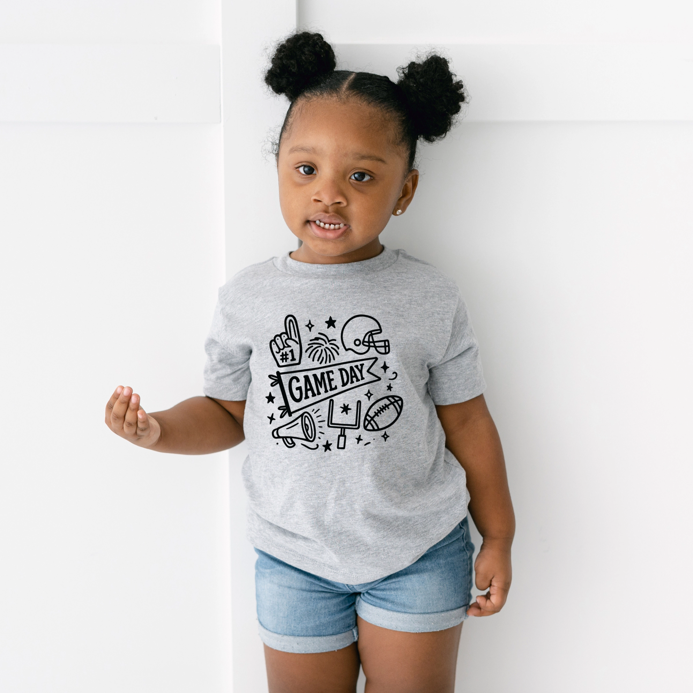 The Juniper Shop - Toddler Short Sleeve Graphic T-Shirt Football Game Day Doodles