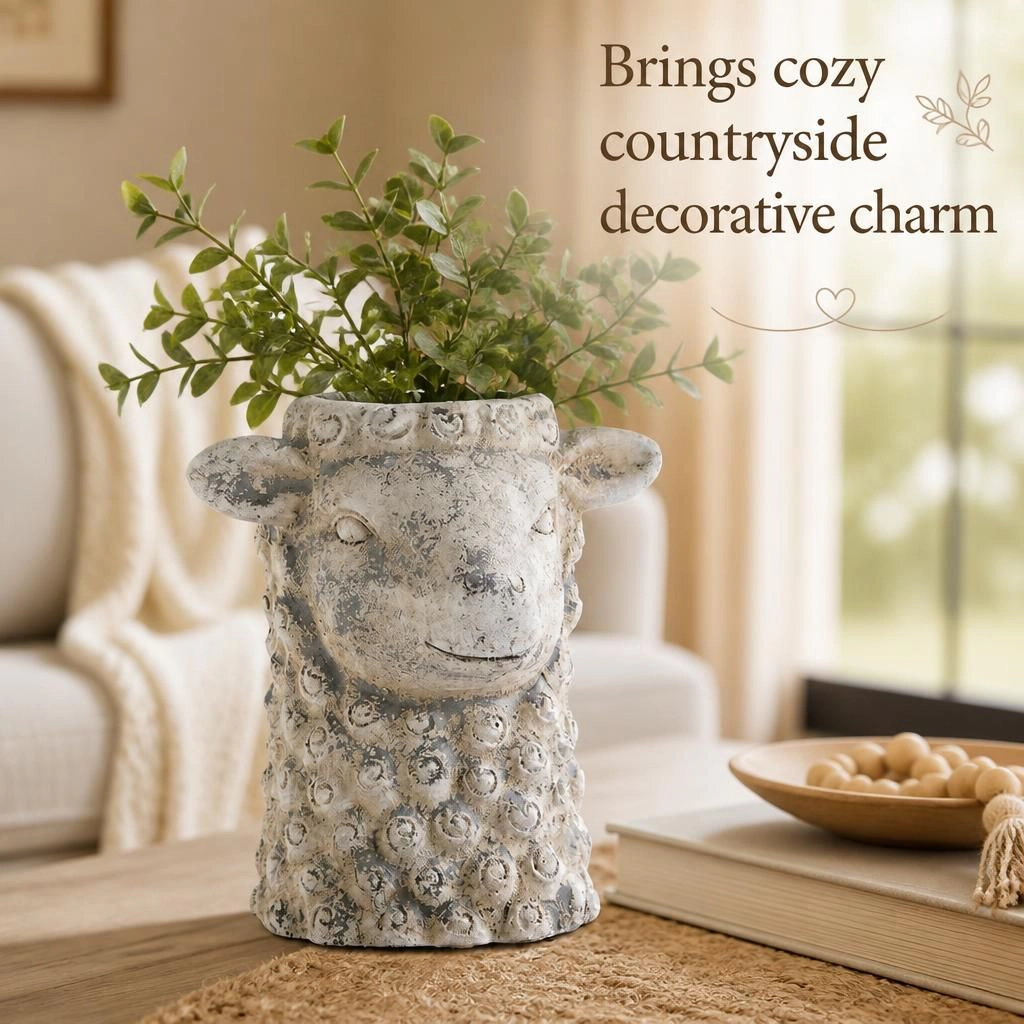 WOW PIONEER Durable Magnesium Oxide Planter Pot for Flowers Herbs Vegetables Patio Balcony Indoor