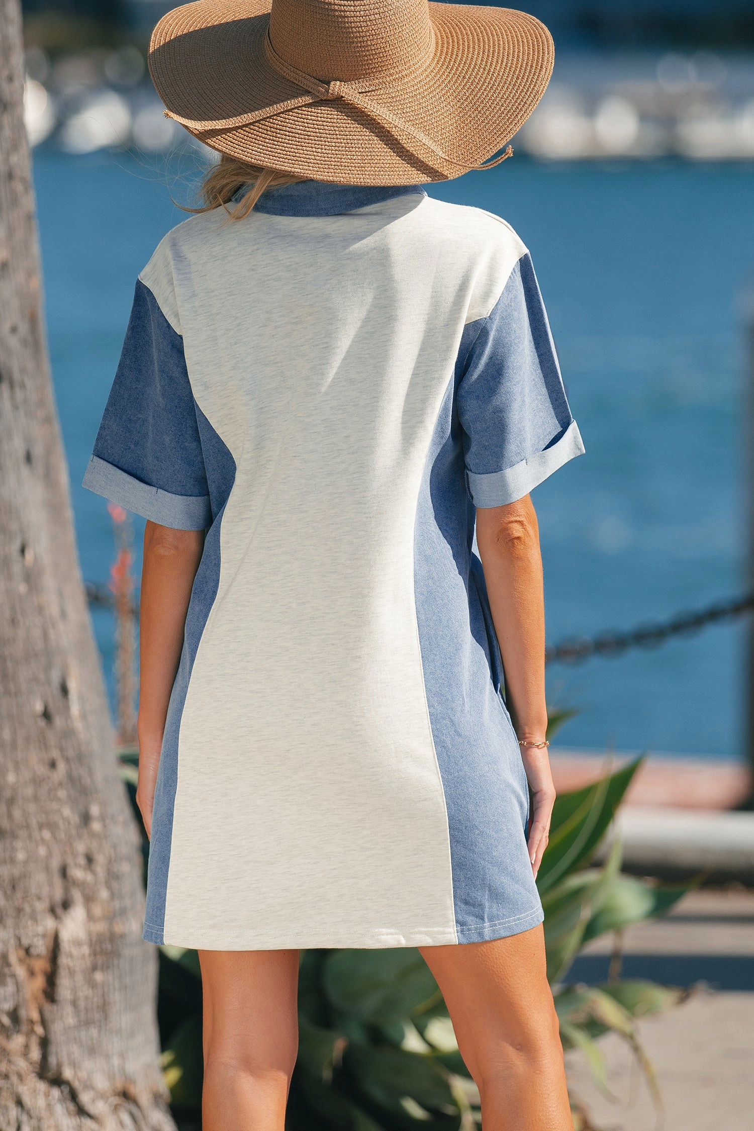 Threaded Pear Women's Adelaide Polo Collar T Shirt Dress