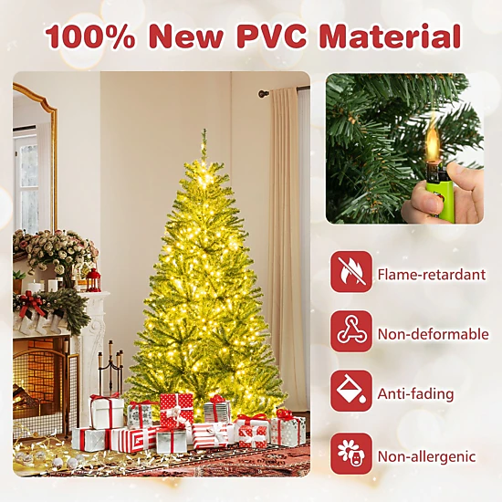 SlickBlue Lighted Christmas Tree with Adjustable Lighting Modes