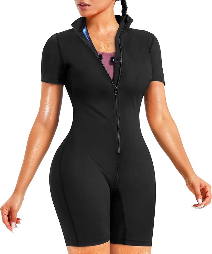 Nebility Women Full Body Sauna Suit Jumpsuit Waist Trainer