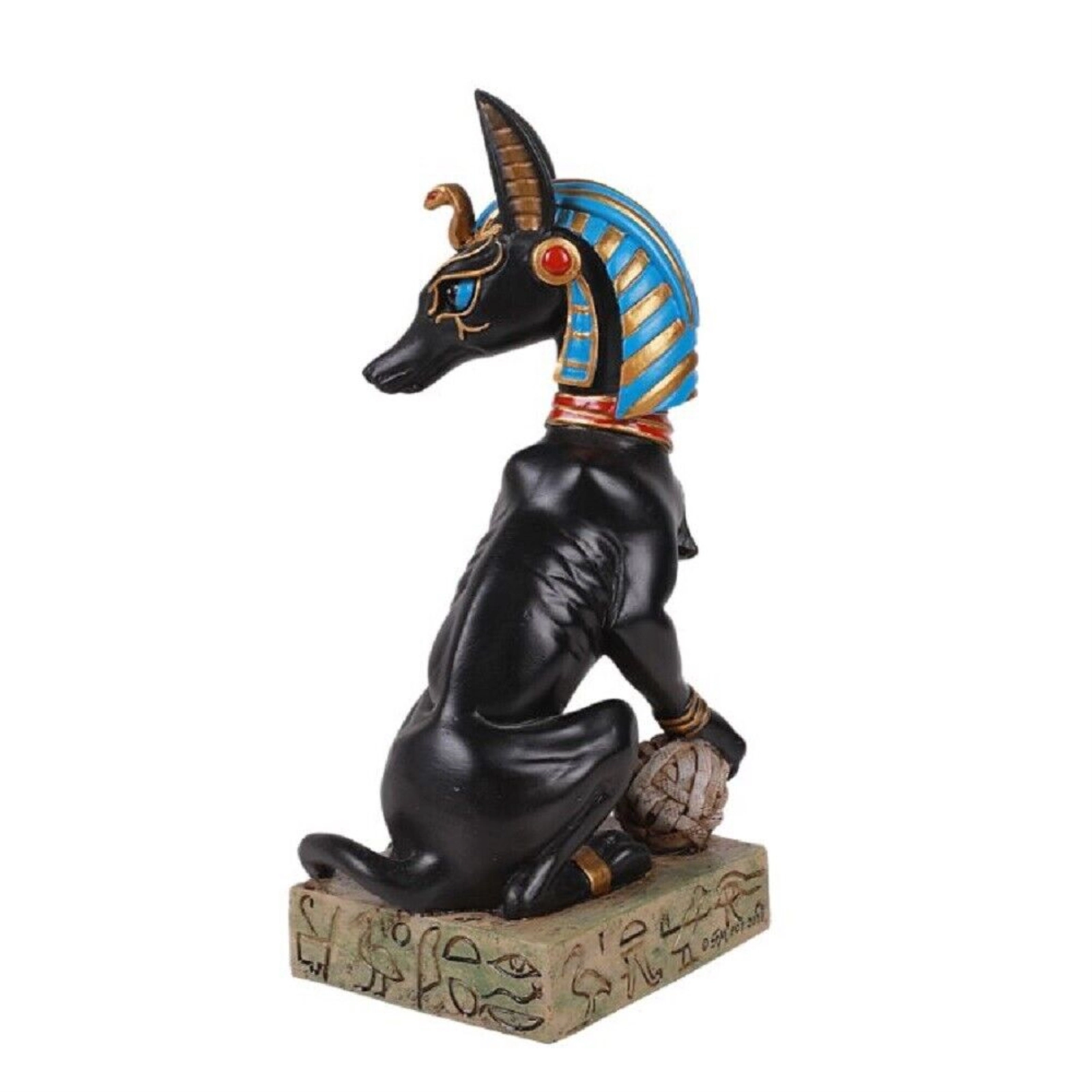 Pacific Giftware Egyptian God Of The Dead Anubis With Uraeus Crown Standing On Mummy Skull Figurine 8 inch