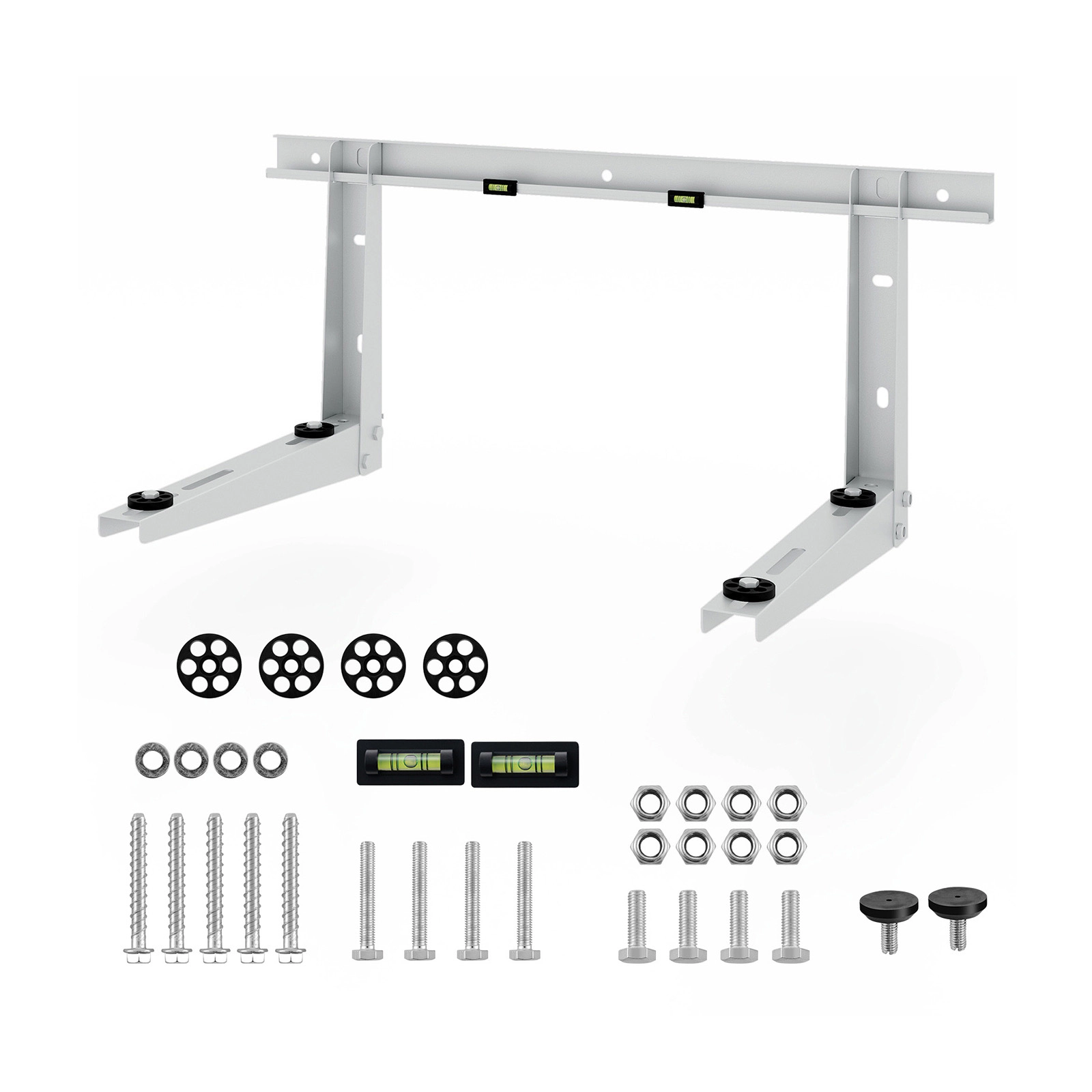 SUGIFT Silver Mini Split AC Mounting Bracket with Rubber Dampers for 6000-12000-BTU 31-in W 18-in D 14-in H