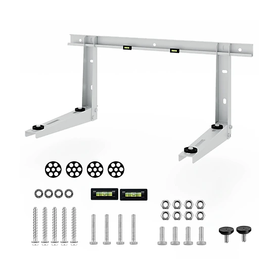 SUGIFT Silver Mini Split AC Mounting Bracket with Rubber Dampers for 6000-12000-BTU 31-in W 18-in D 14-in H