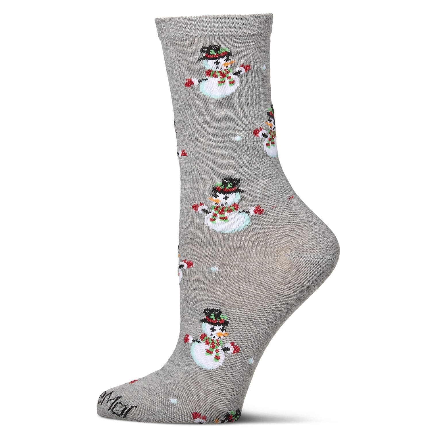 MeMoi Women's Let it Snowman Holiday Crew Socks