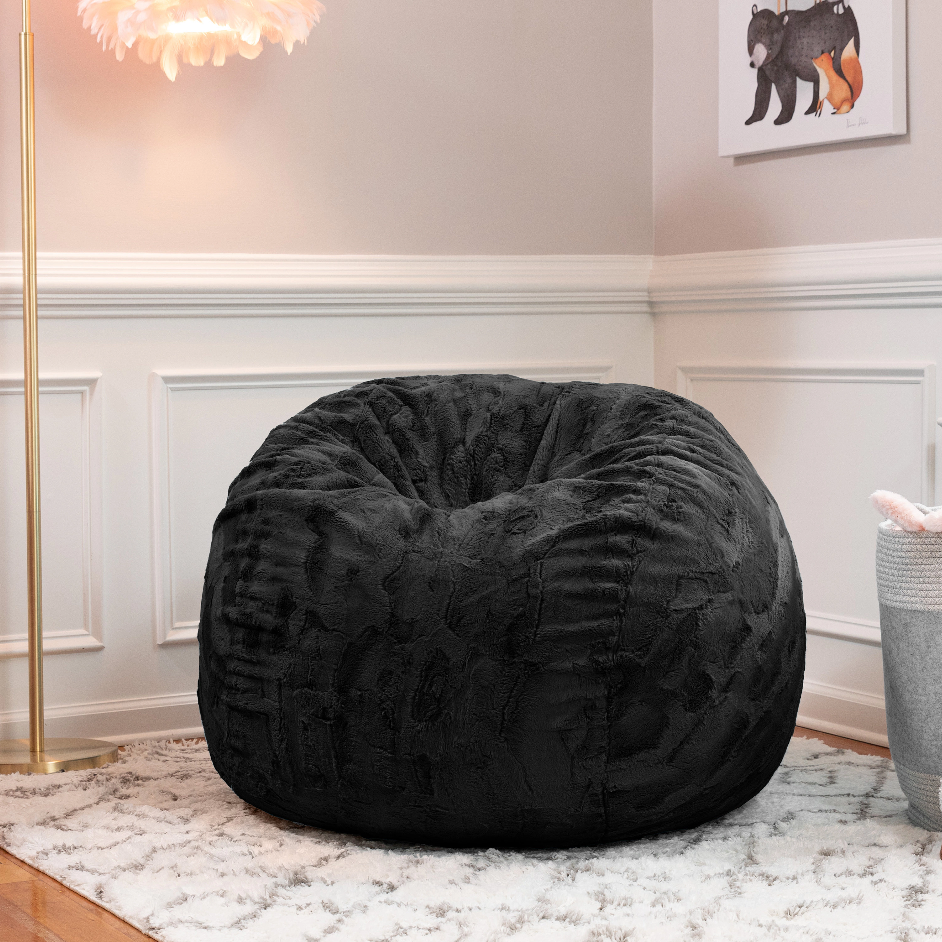 Jaxx Saxx 3 Foot Bean Bag Chair - Faux Fur Fun Colors