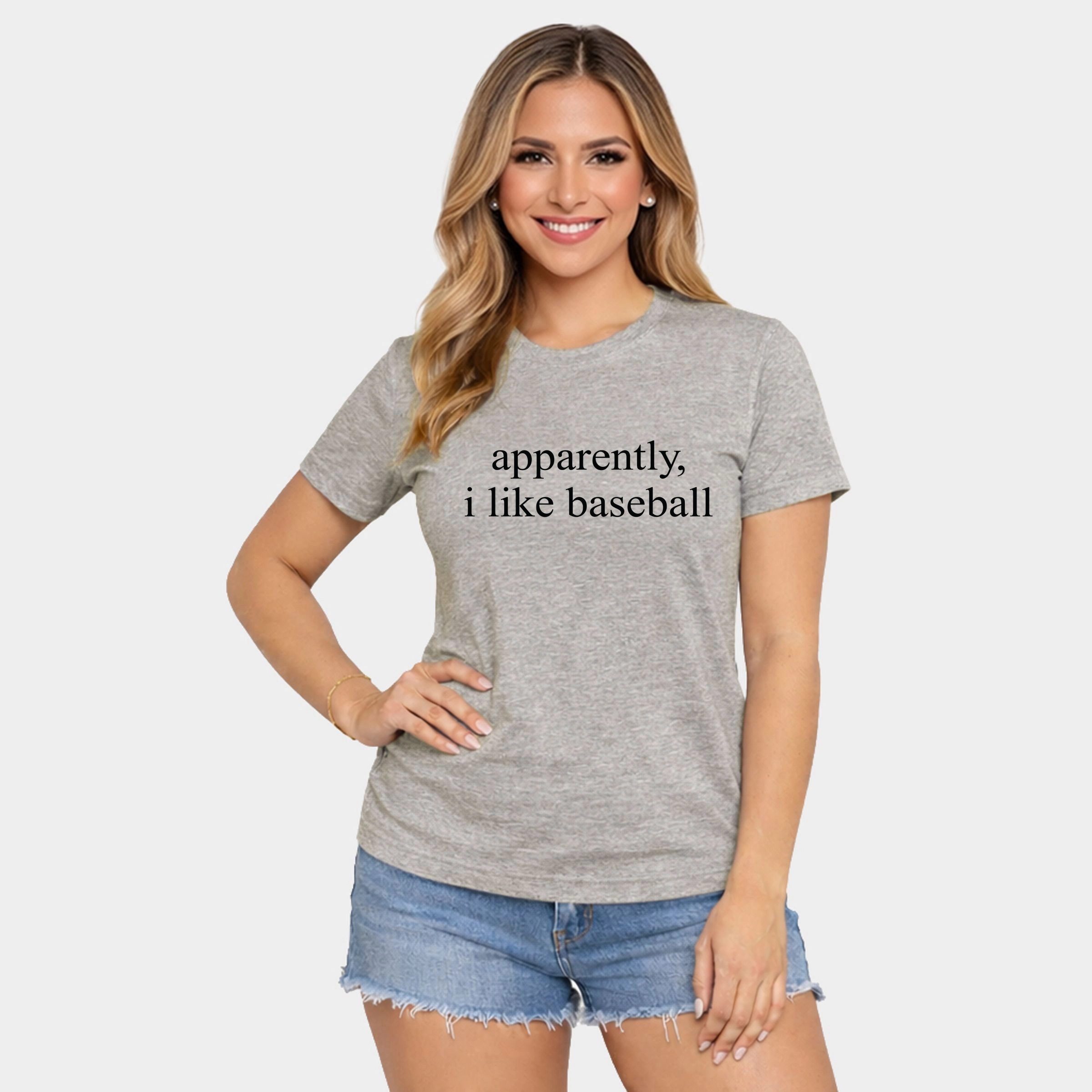 Simply Sage Market - Apparently, I Like Baseball Women's Short Sleeve Graphic T-Shirt