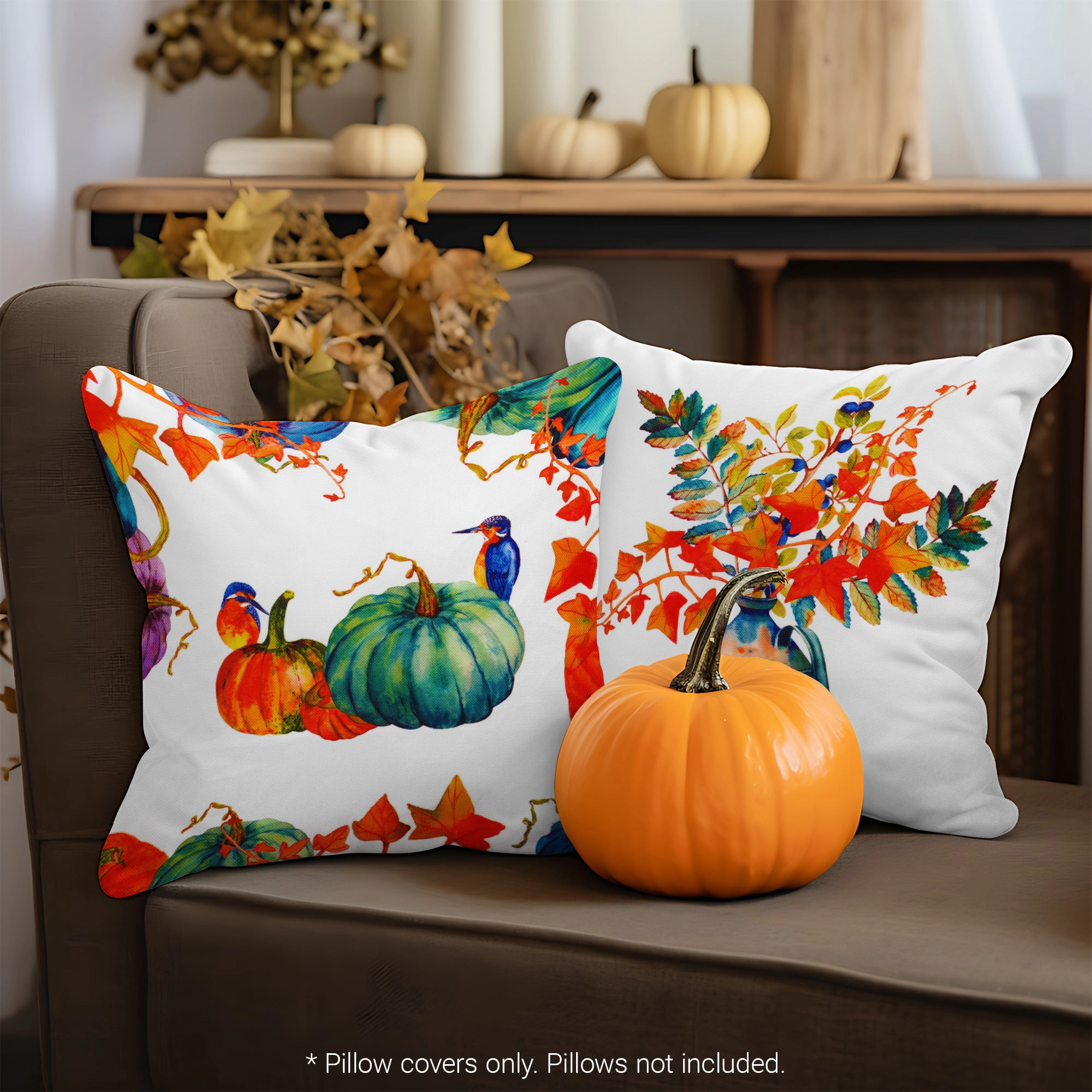 G128 Farmhouse Pumpkin Decorative Throw Pillow Covers