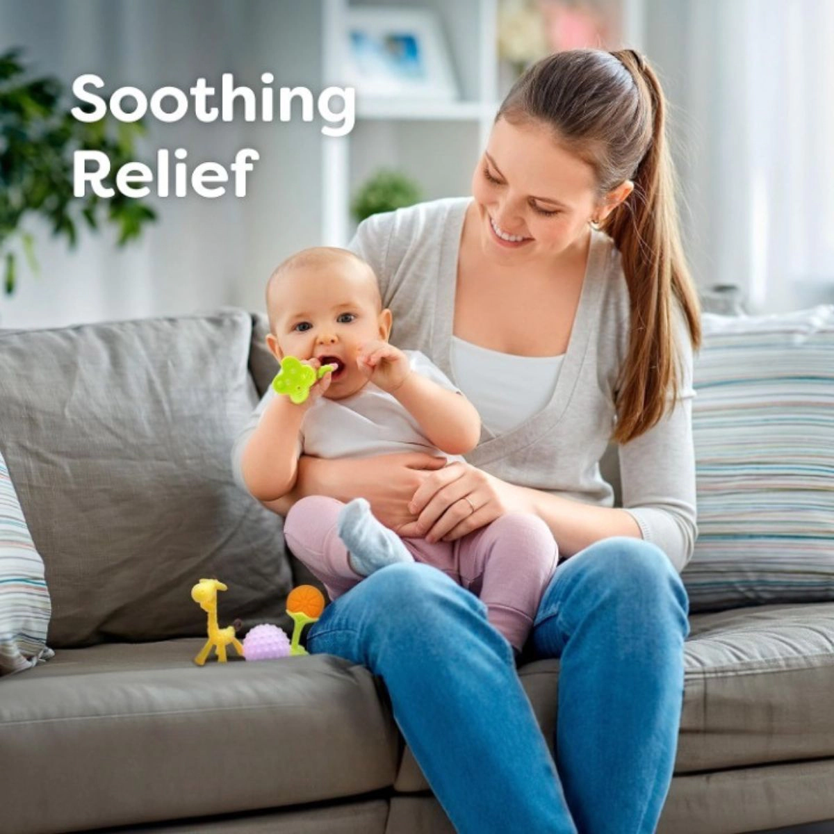 Sperric Silicone Baby Teething Toys 5 Pack, Sensory Balls & Fruit Teethers for Infant 0‑12 Months, BPA‑Free Freezer Safe