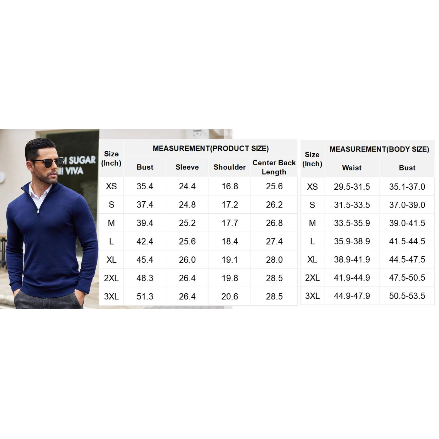 COOFANDY Men's Regular Fit Mock Neck Long Sleeve Quarter Zip Pullover Sweater