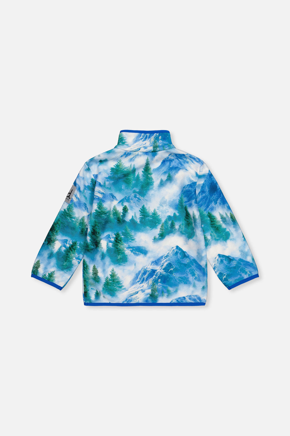 Deux par Boys Mountain Print Mid-Season Plush Pop-Over Polar Jacket