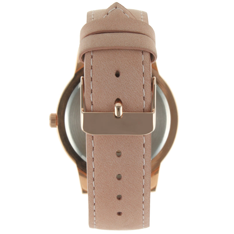Peugeot Women's 40mm Multi-Function Watch with Pink Suede-Leather Strap