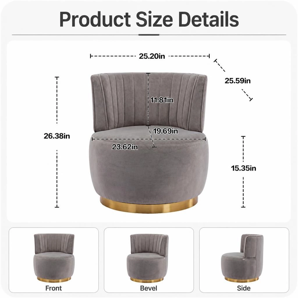 GOODSILO Upholstered Velvet Accent Chair Soft Padded Seating