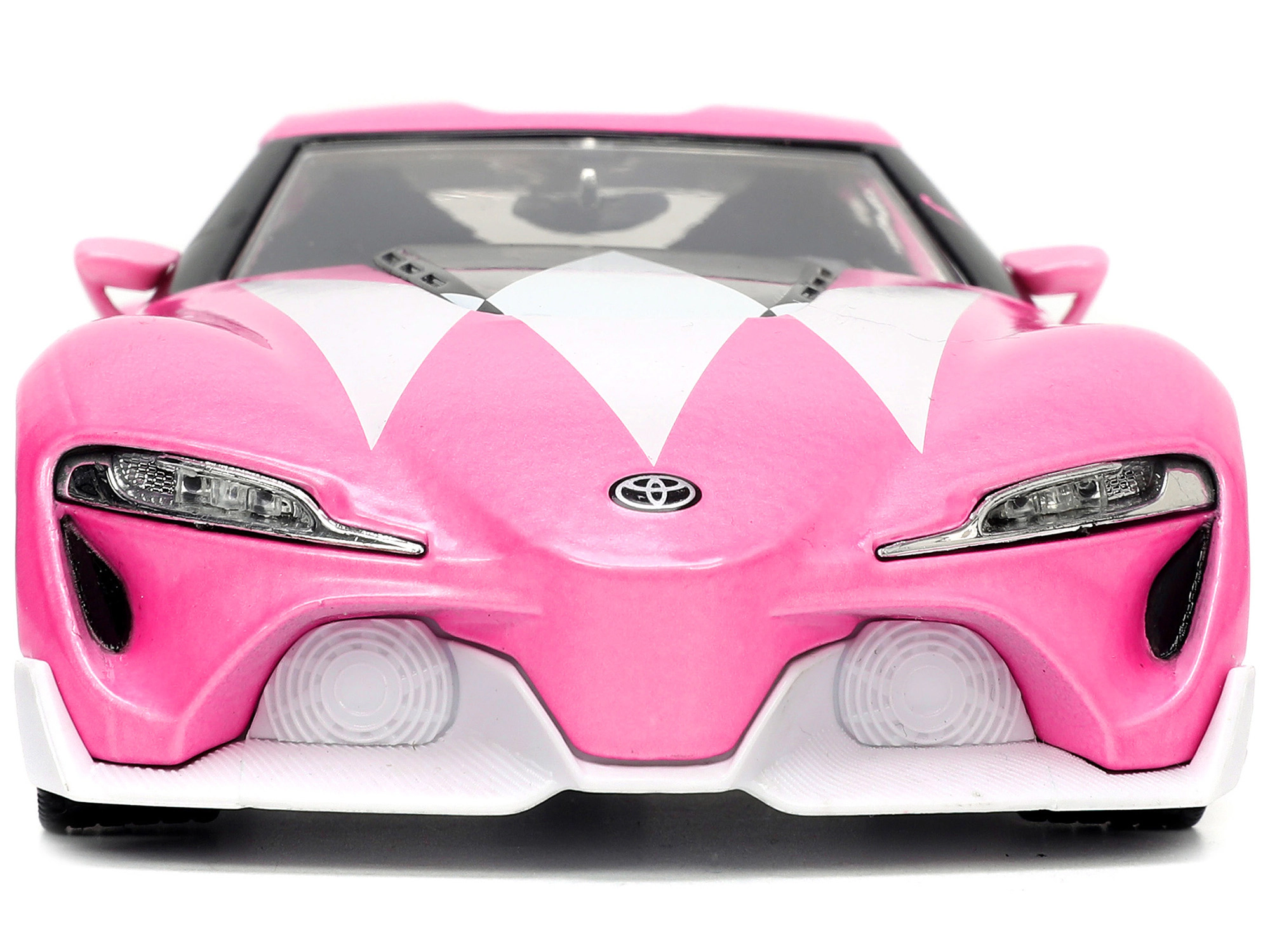 Jada Toyota FT-1 Concept Pink Metallic and Pink Ranger Diecast Figurine "Power Rangers" "Hollywood Rides"
